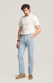 Charisma Relaxed Straight Pants in Sky Twill