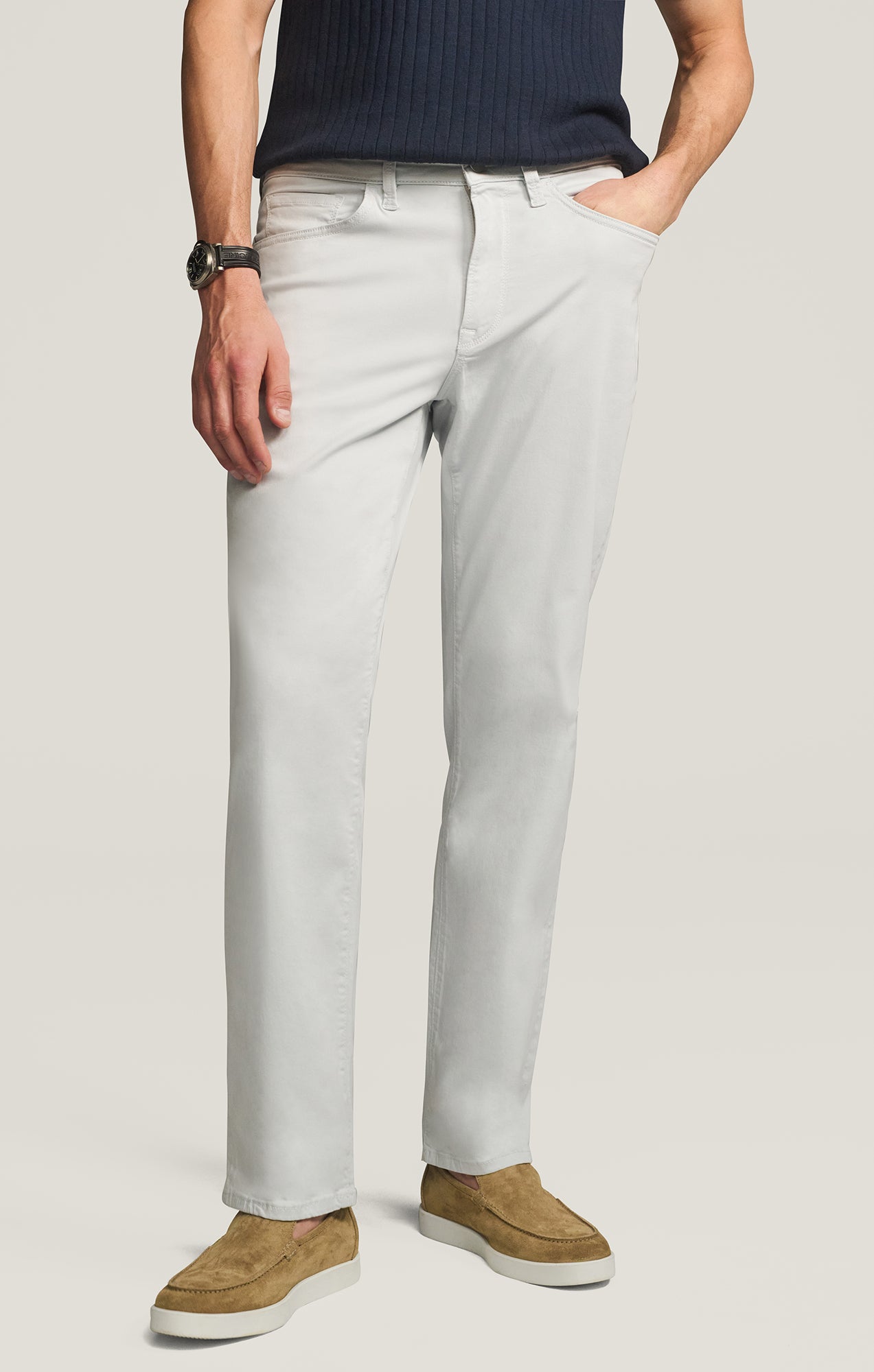 Charisma Relaxed Straight Pants in Stone Twill