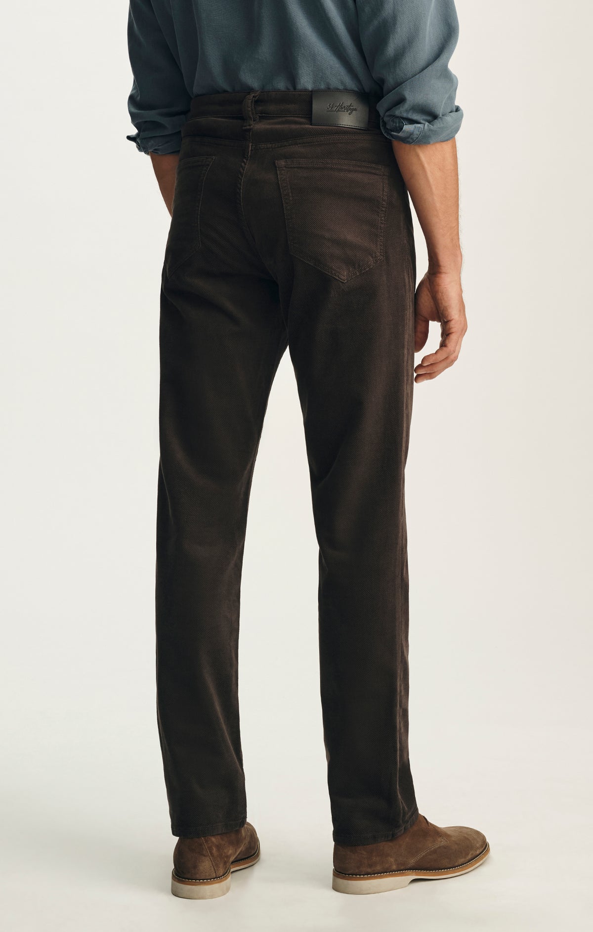 Charisma Relaxed Straight Pants in Brown Diagonal Luxe