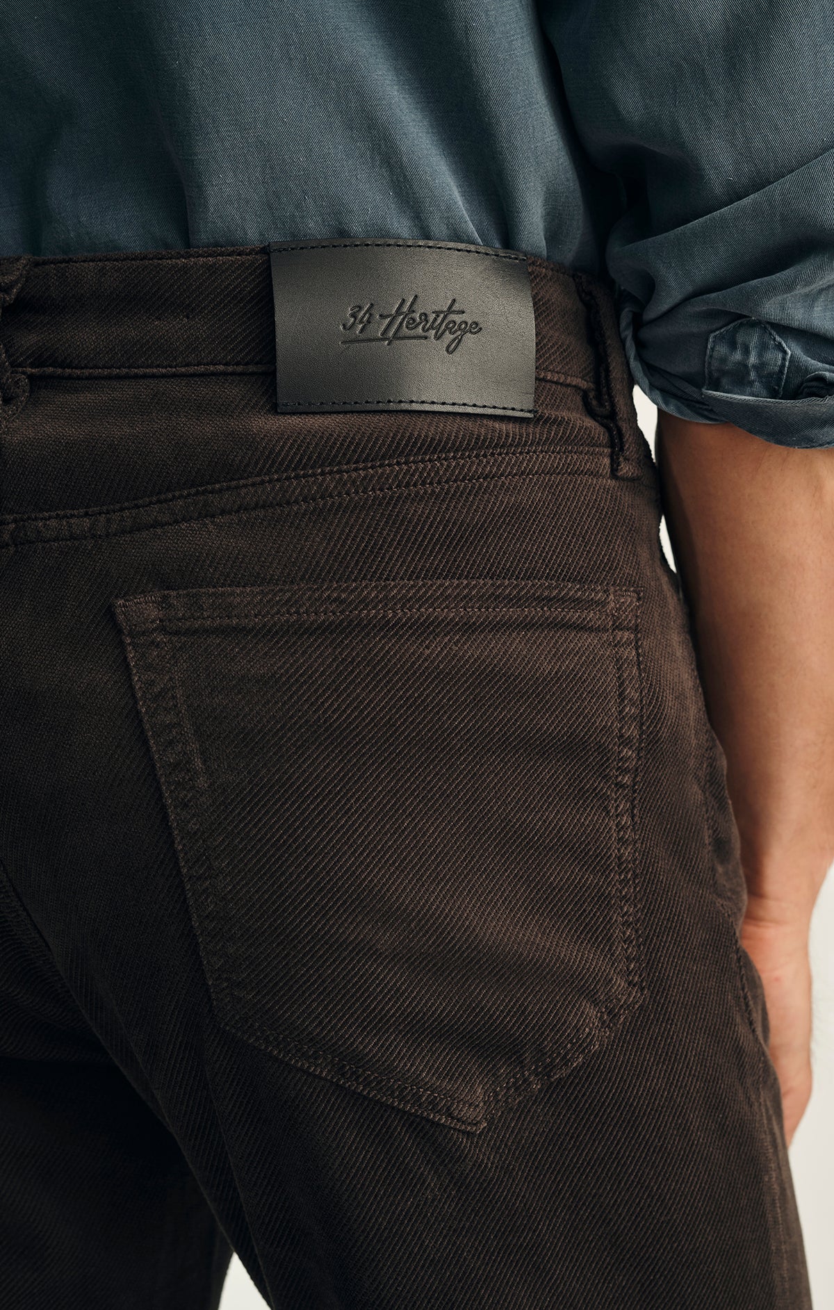Charisma Relaxed Straight Pants in Brown Diagonal Luxe