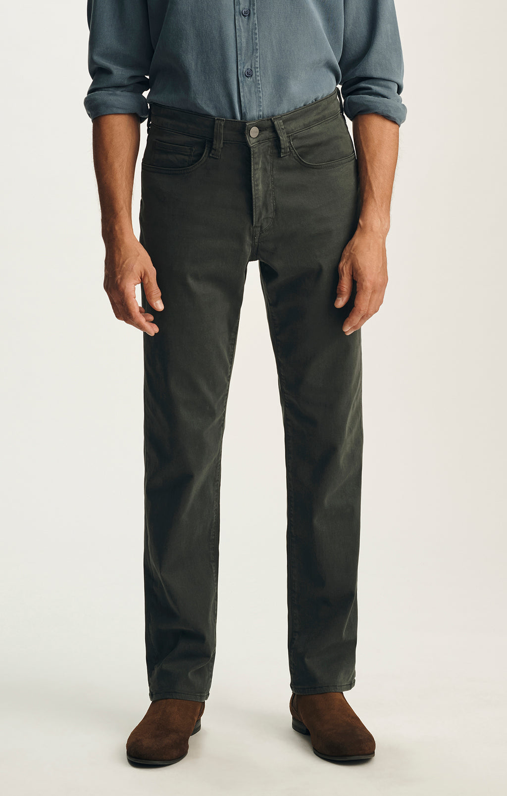 Charisma Relaxed Straight Pants in Deep Teal Twill