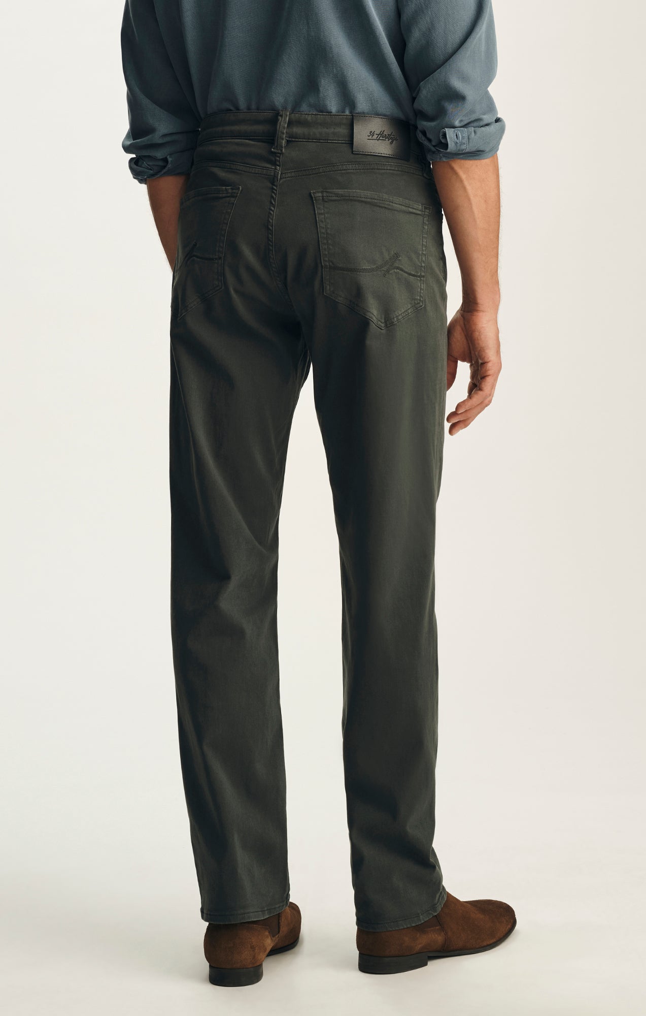 Charisma Relaxed Straight Pants in Deep Teal Twill