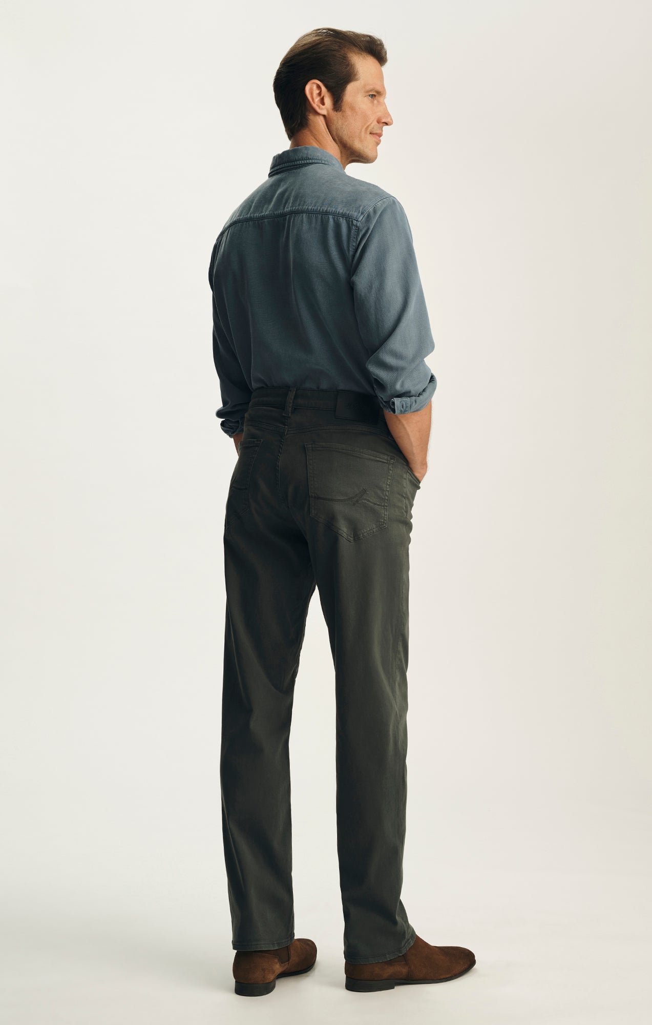 Charisma Relaxed Straight Pants in Deep Teal Twill