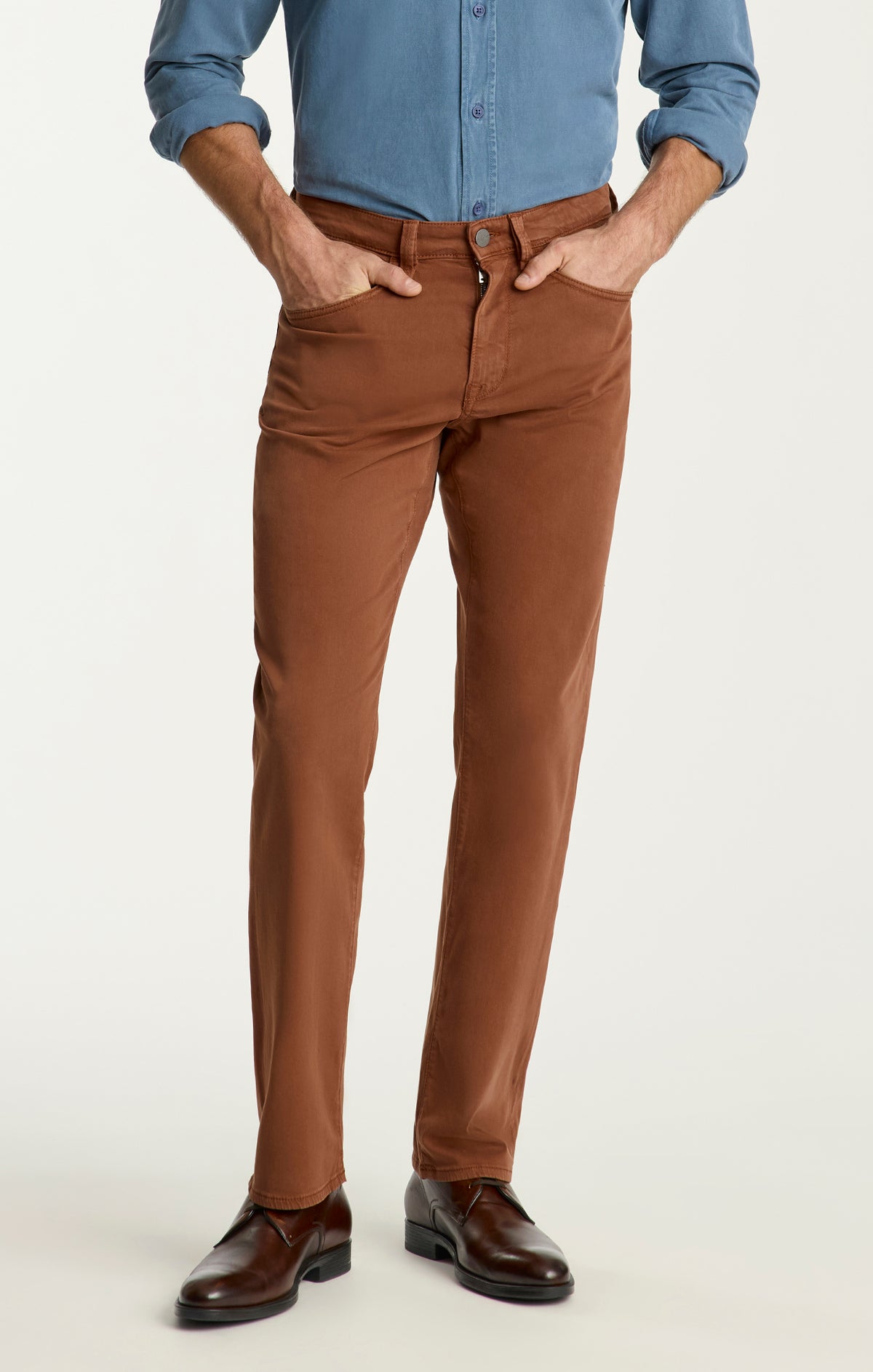 Charisma Relaxed Straight Pants in Terracotta Twill