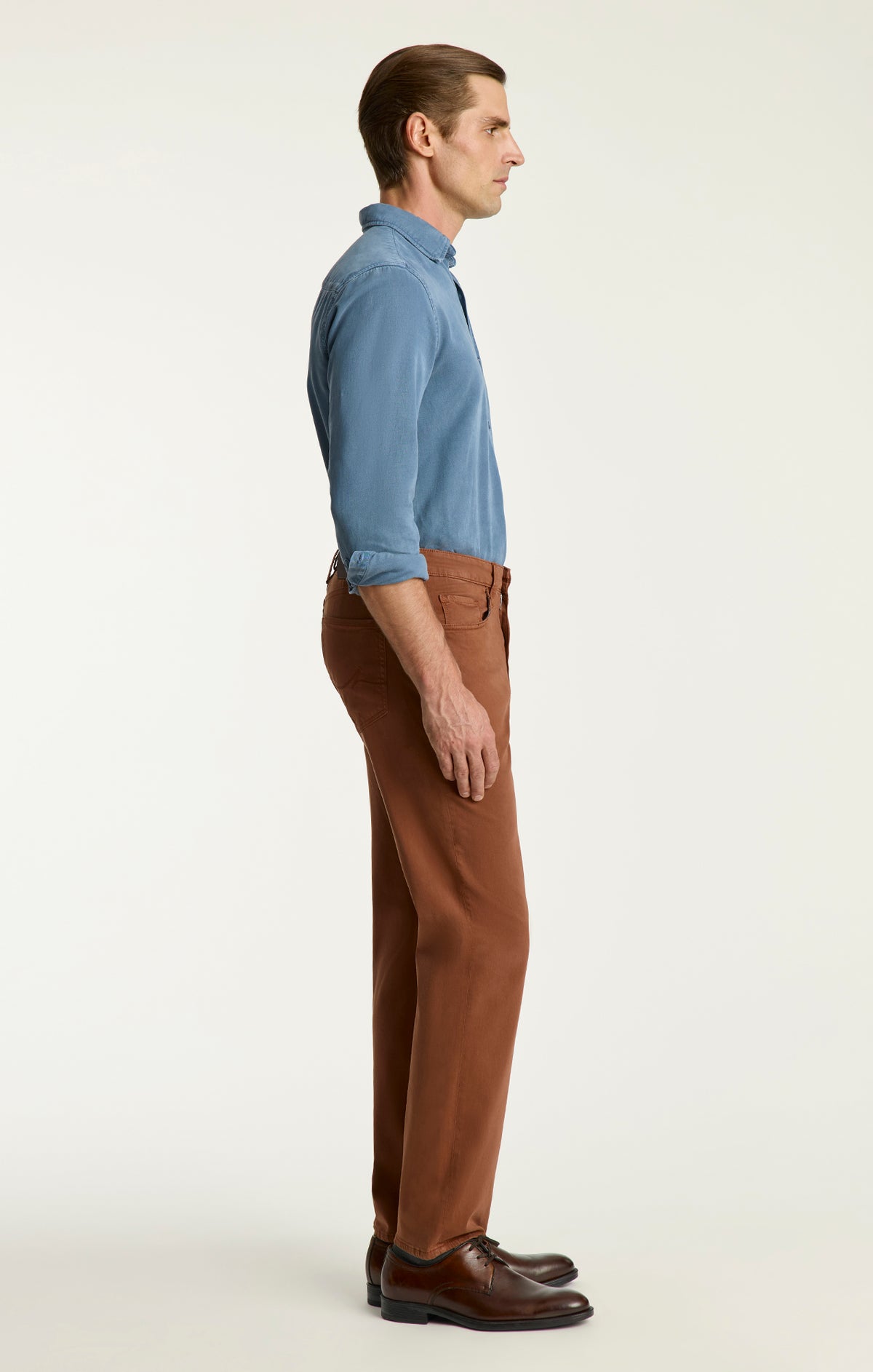 Charisma Relaxed Straight Pants in Terracotta Twill