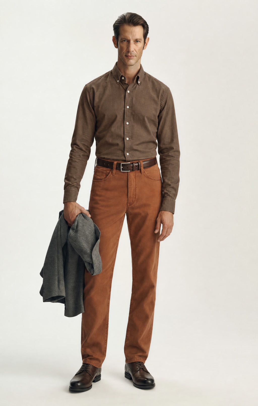 Charisma Relaxed Straight Pants in Terracotta Twill