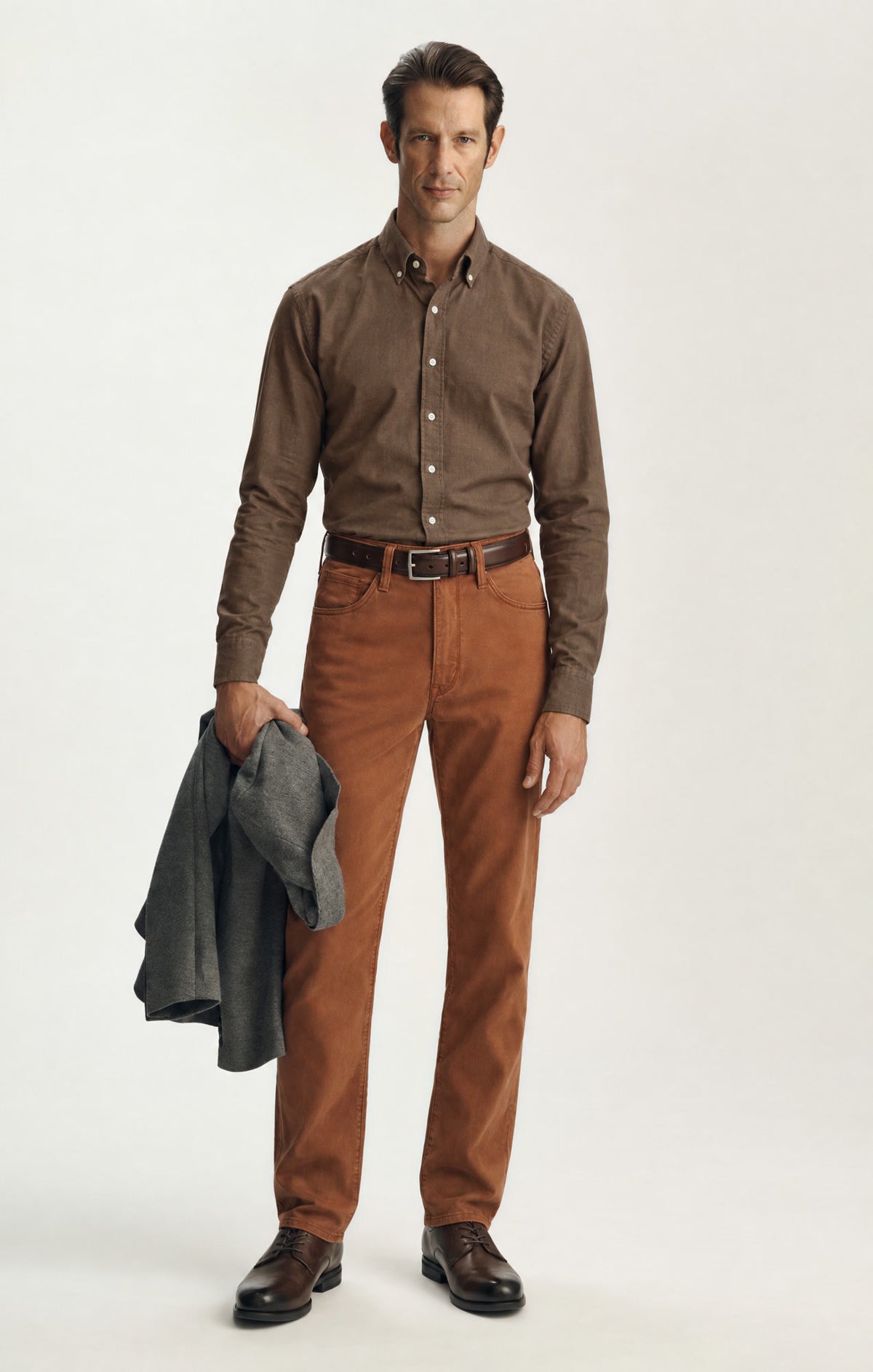 Charisma Relaxed Straight Pants in Terracotta Twill