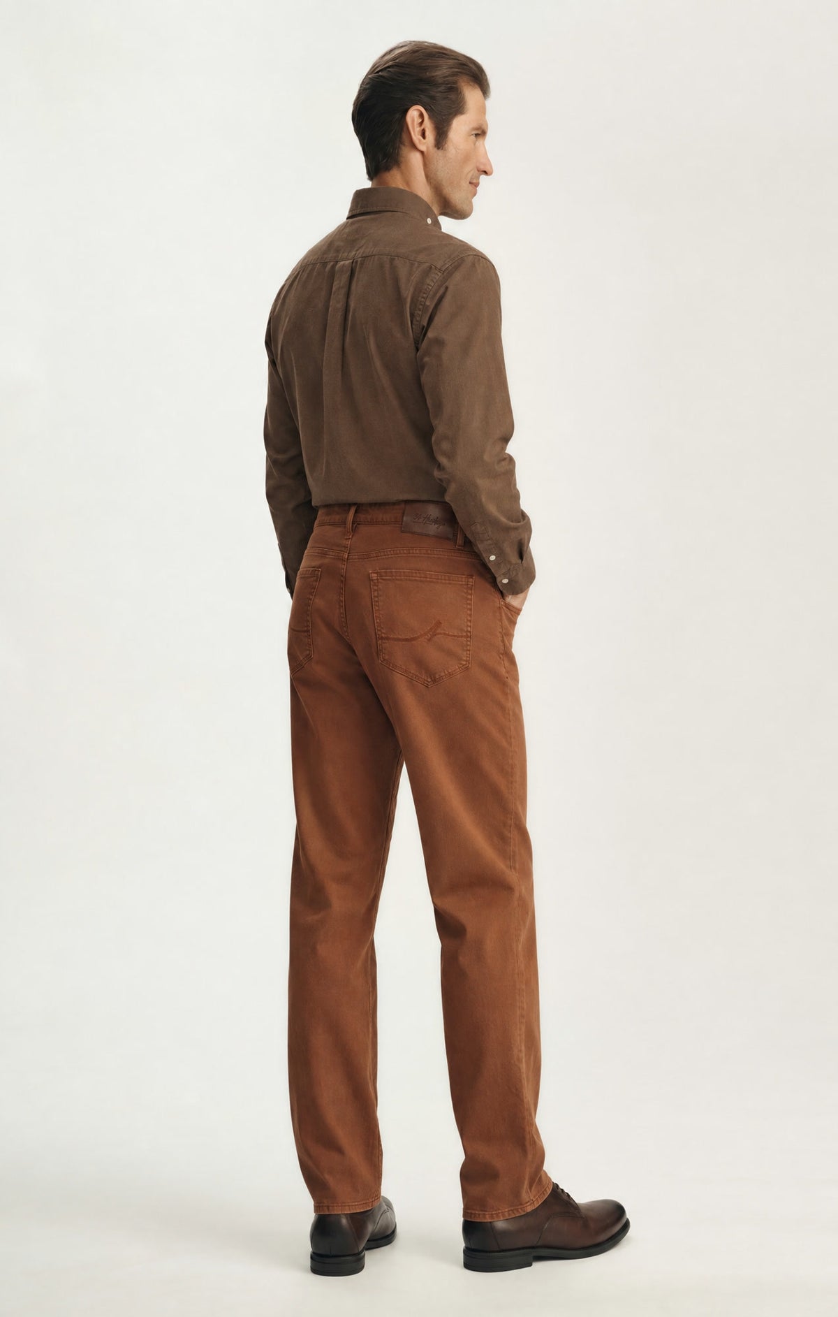 Charisma Relaxed Straight Pants in Terracotta Twill