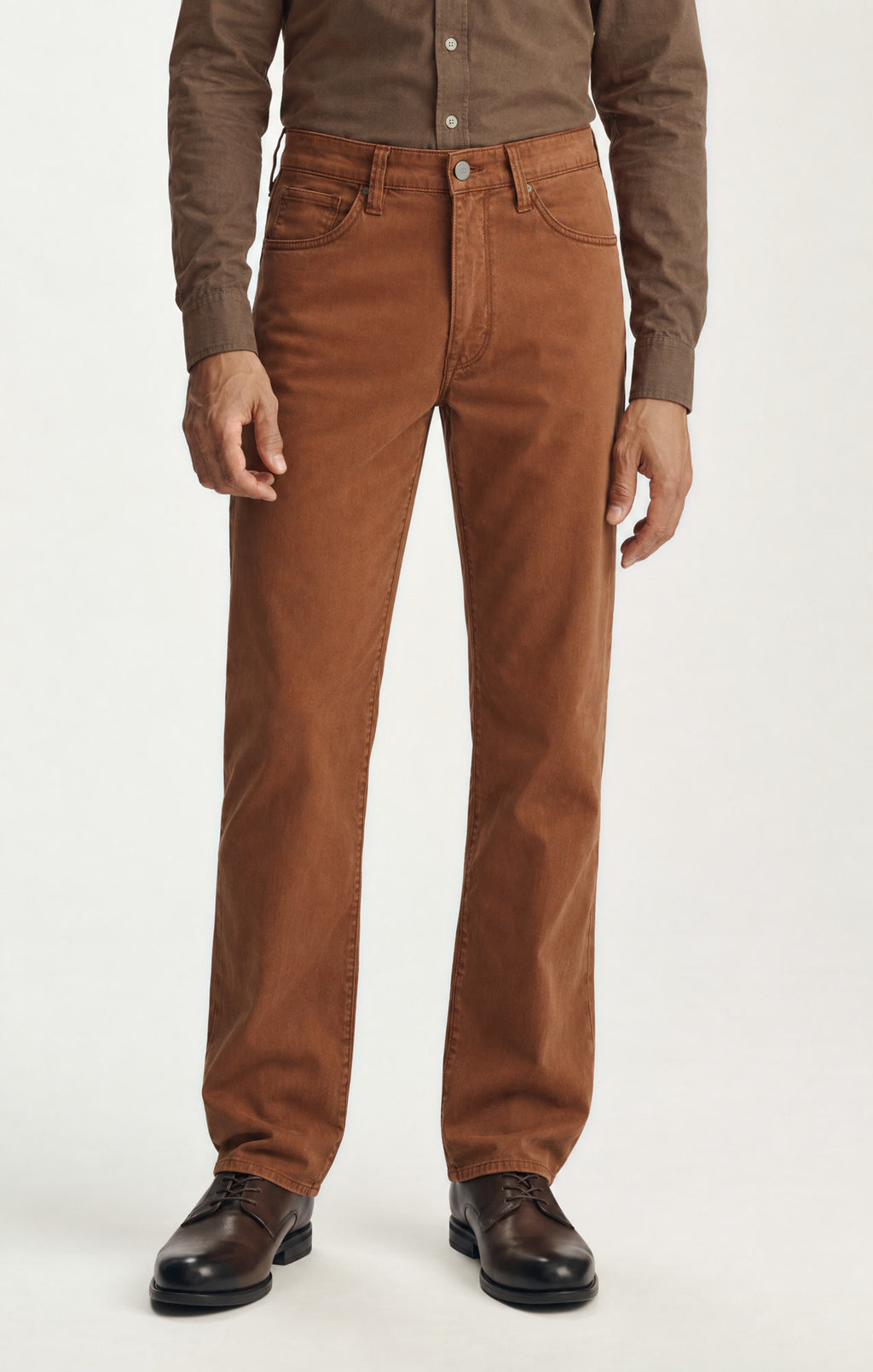 Charisma Relaxed Straight Pants in Terracotta Twill