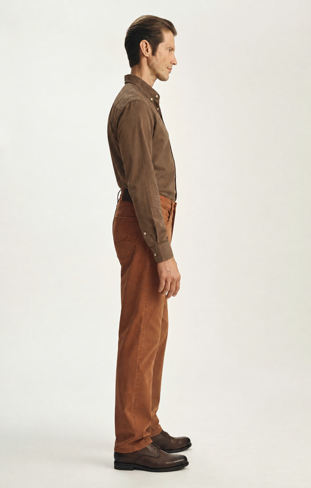 Charisma Relaxed Straight Pants in Terracotta Twill
