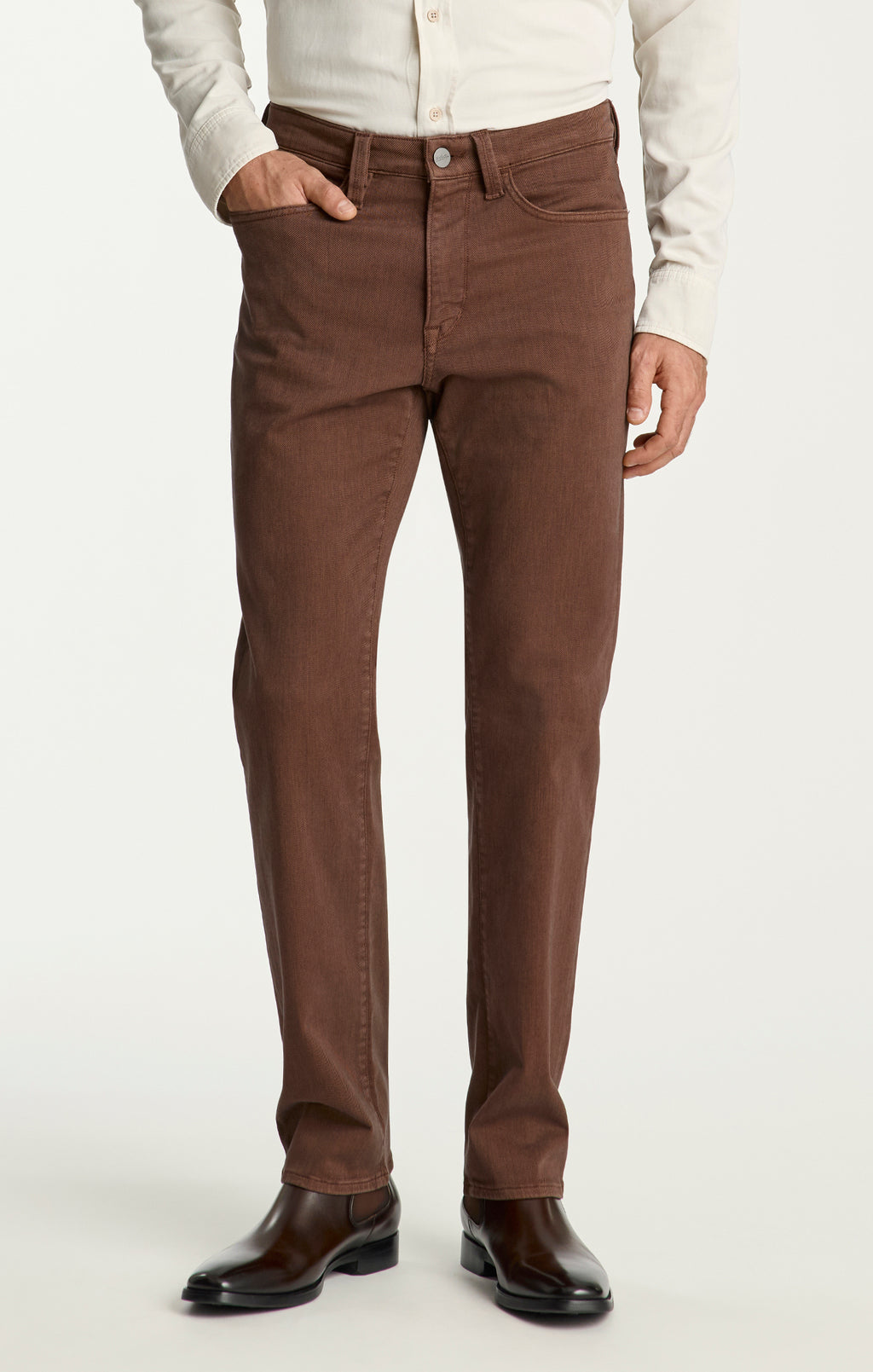 Charisma Relaxed Straight Pants in Pecan Diagonal