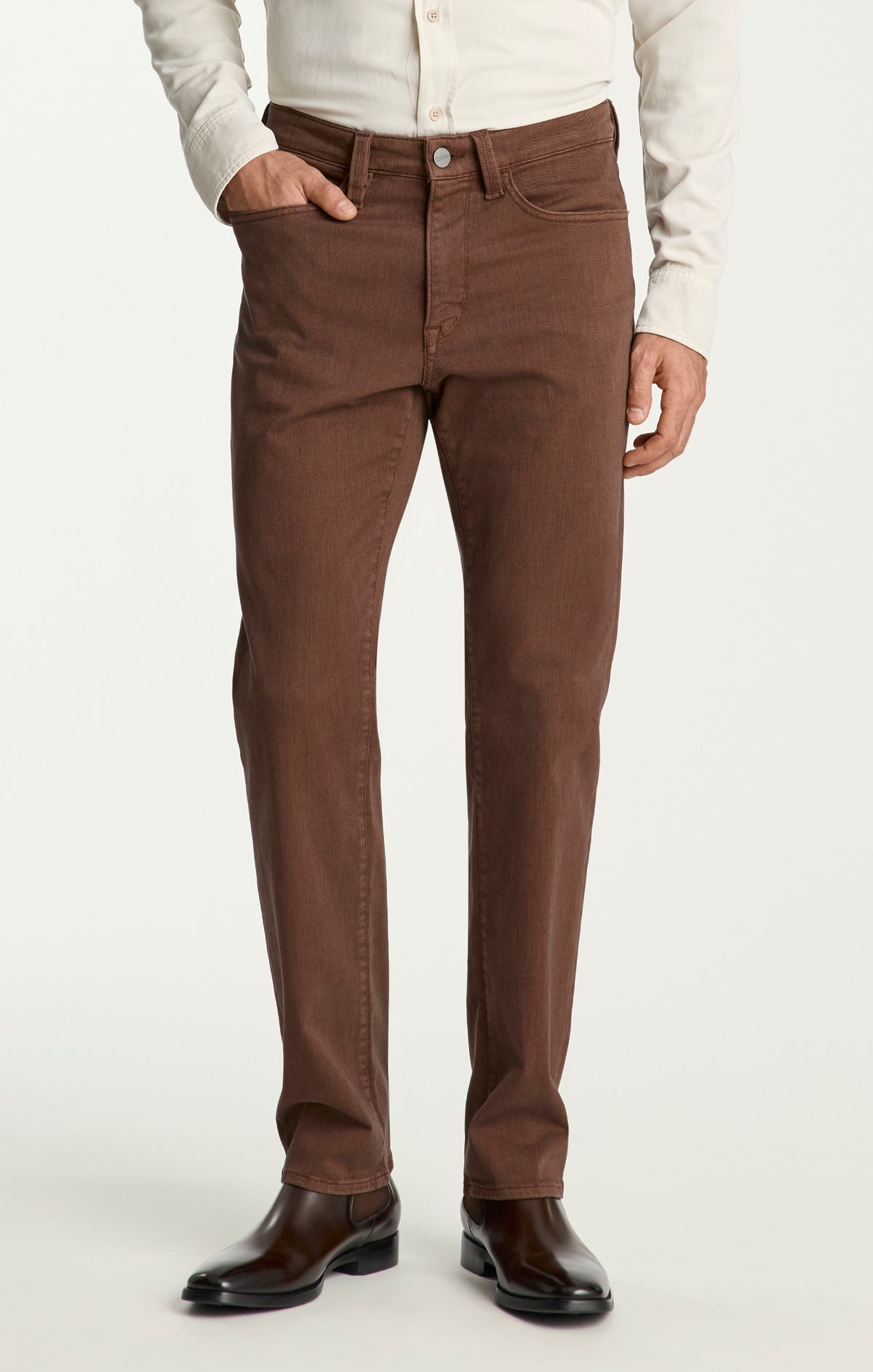 Charisma Relaxed Straight Pants in Pecan Diagonal