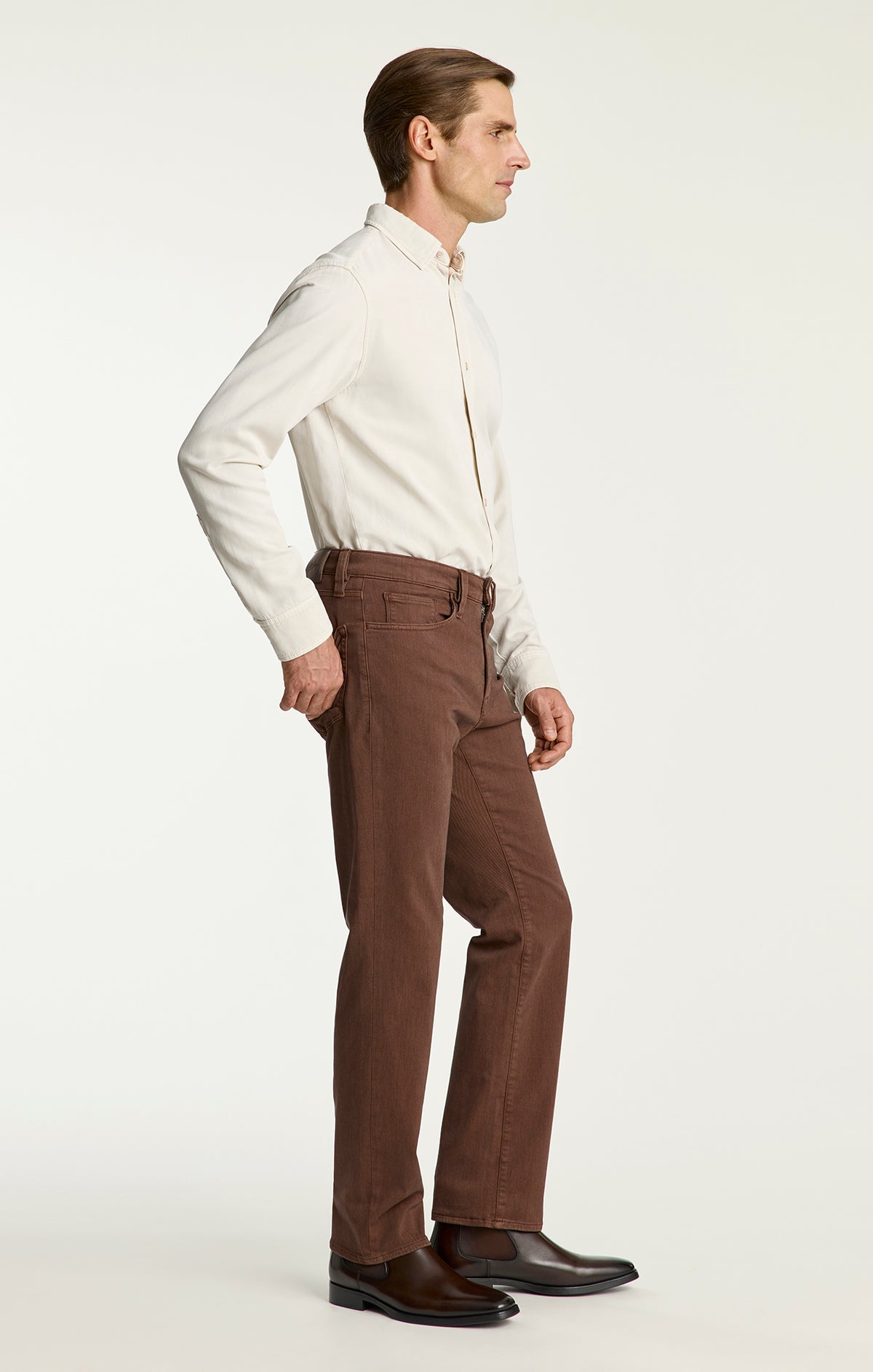 Charisma Relaxed Straight Pants in Pecan Diagonal