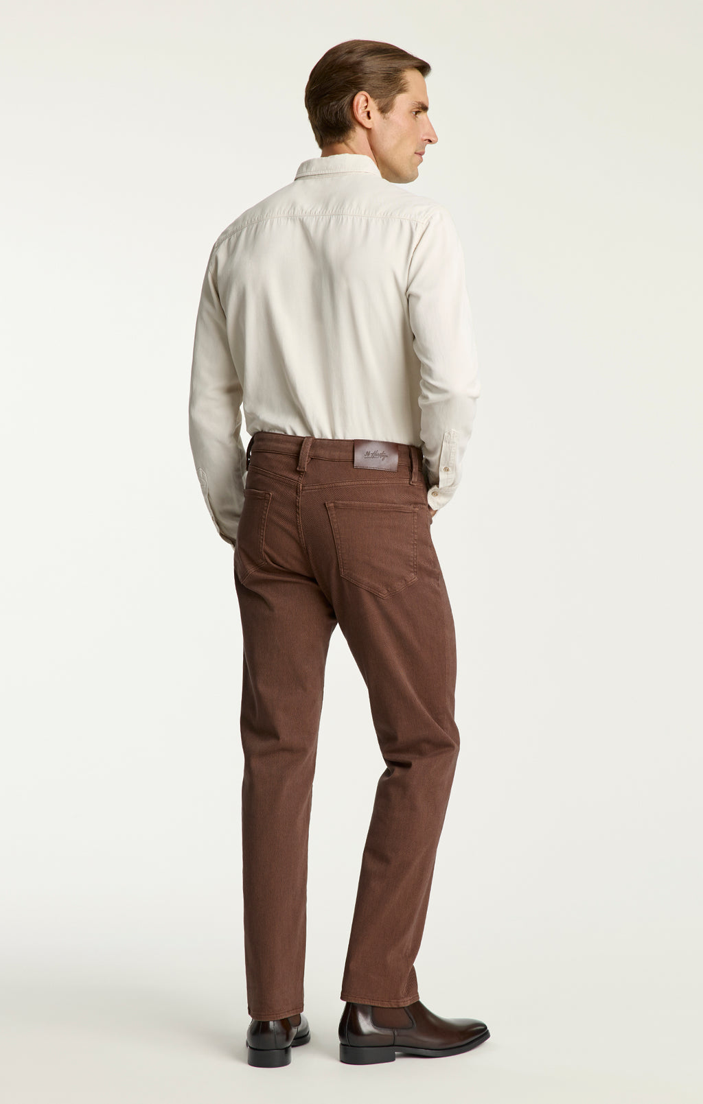Charisma Relaxed Straight Pants in Pecan Diagonal