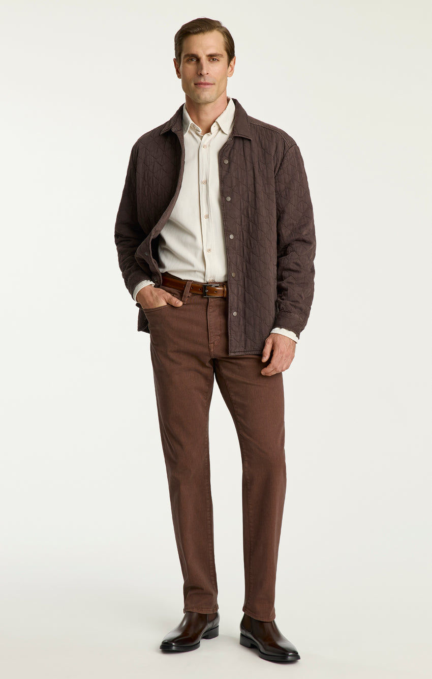 34 Heritage Men's Charisma Relaxed Straight Pants in Pecan Diagonal