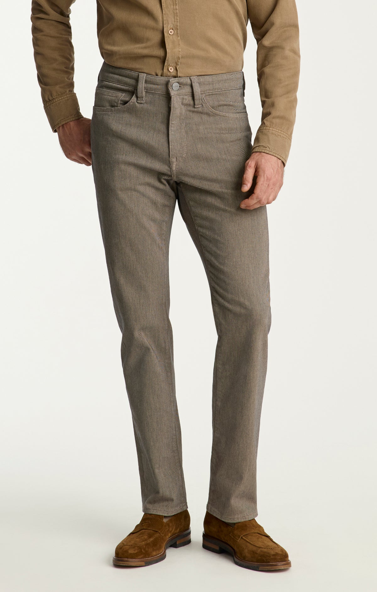 Charisma Relaxed Straight Pants in Almond Diagonal