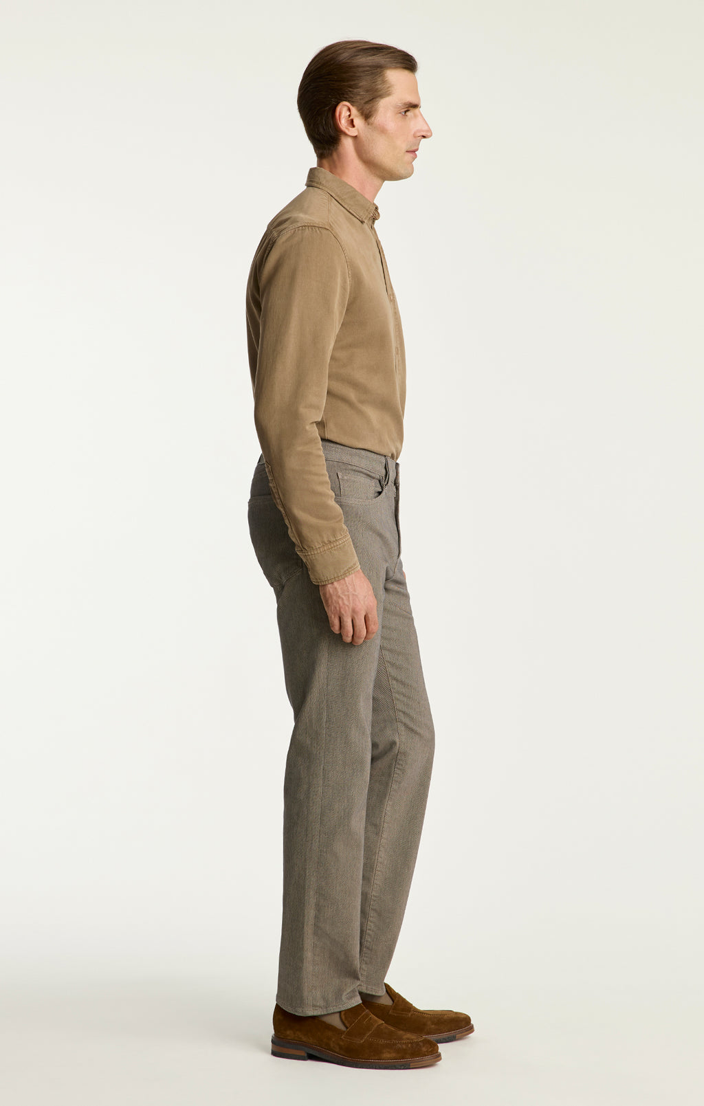 Charisma Relaxed Straight Pants in Almond Diagonal