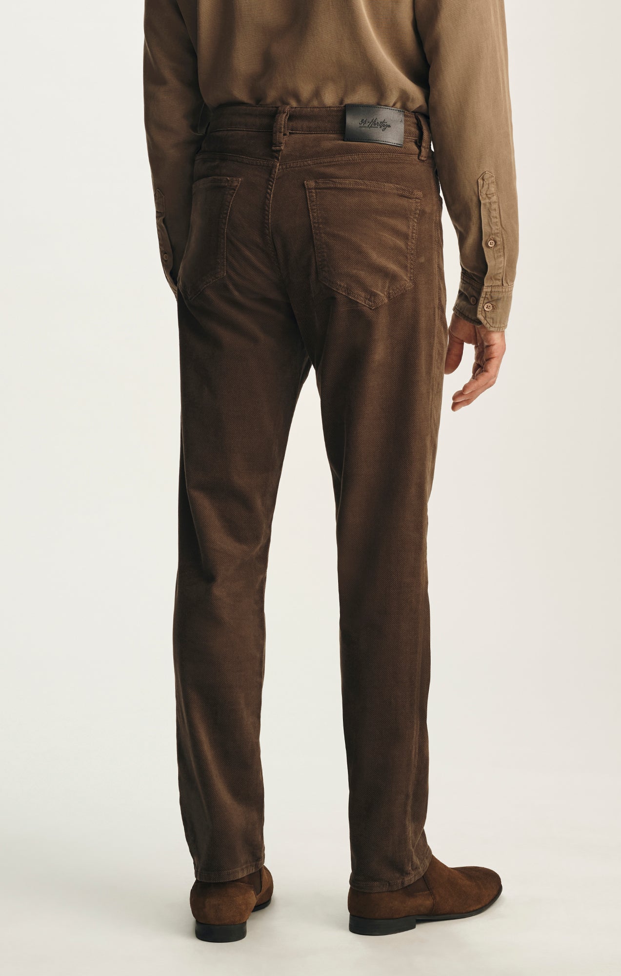 Charisma Relaxed Straight Pants in Khaki Diagonal Luxe