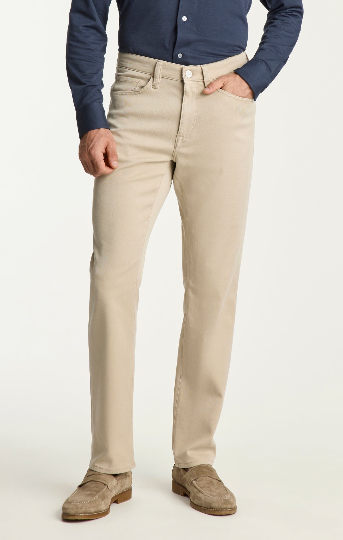 Charisma Relaxed Straight Pants in Bone Cloud Luxe