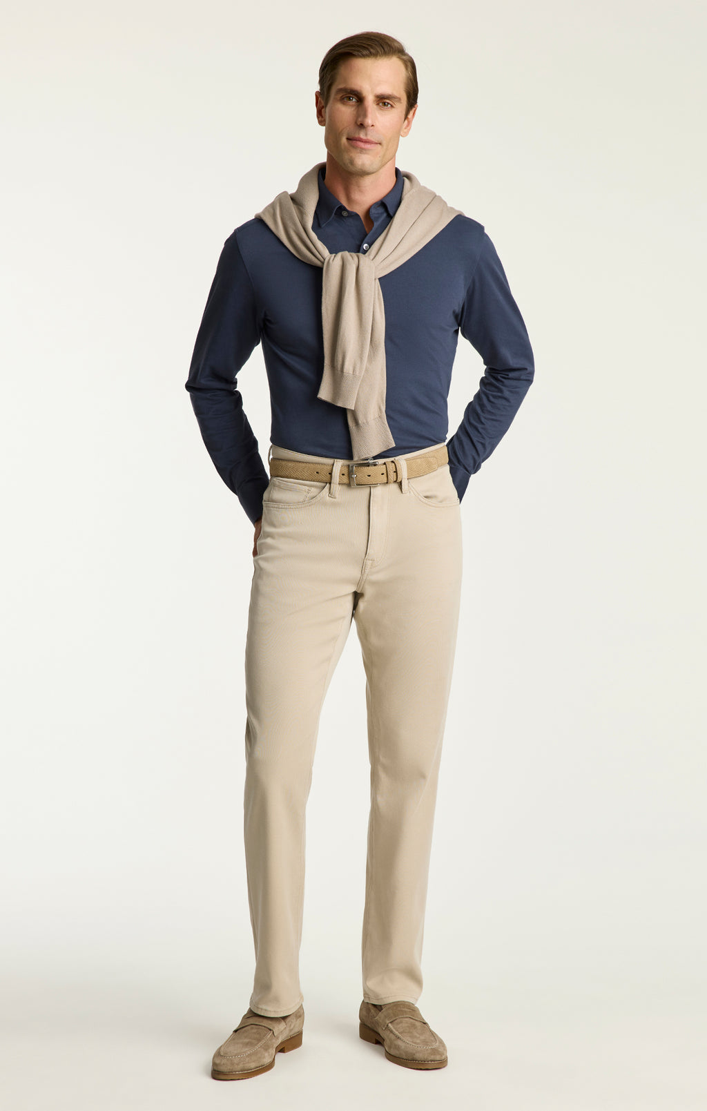 Charisma Relaxed Straight Pants in Bone Cloud Luxe