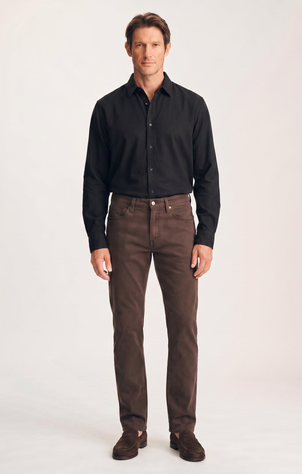 Charisma Relaxed Straight Pants in Chocolate Cloud Luxe