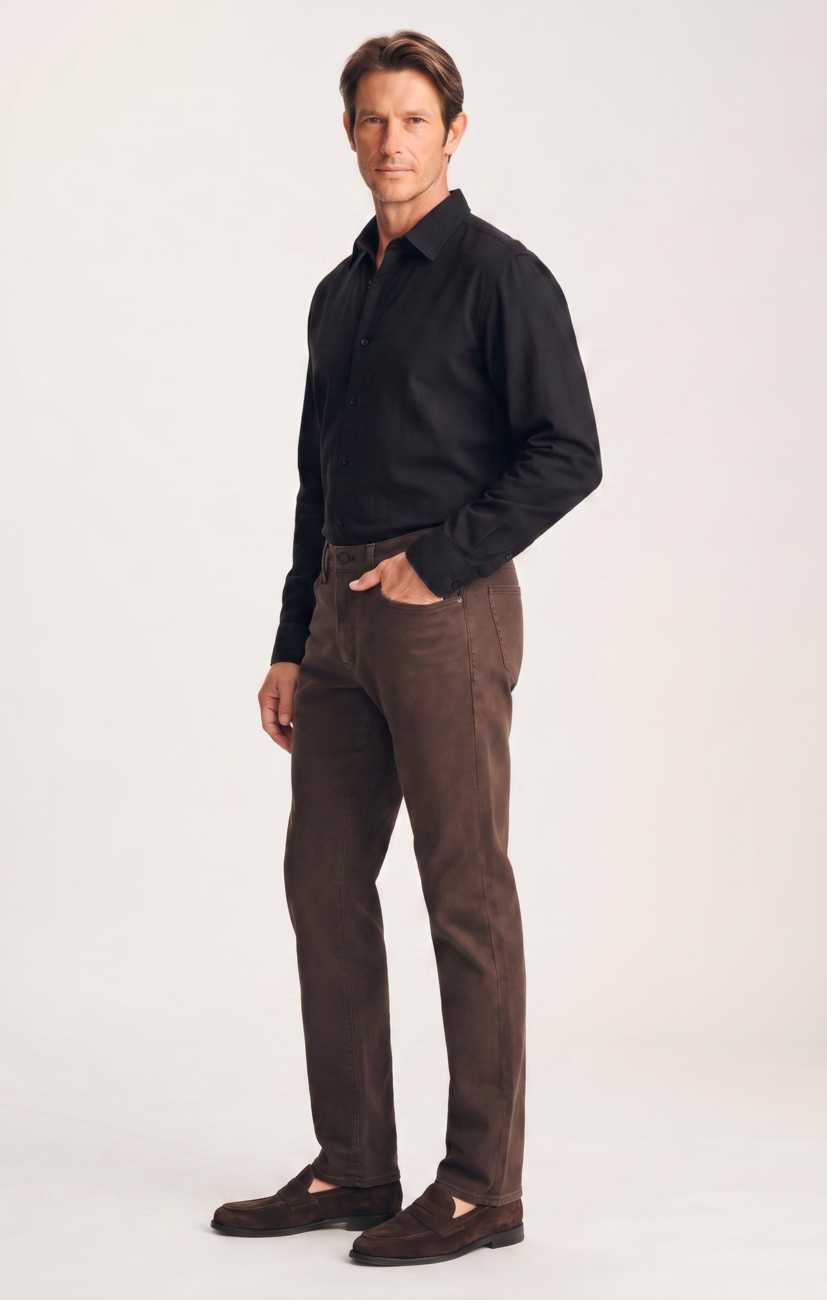 Charisma Relaxed Straight Pants in Chocolate Cloud Luxe