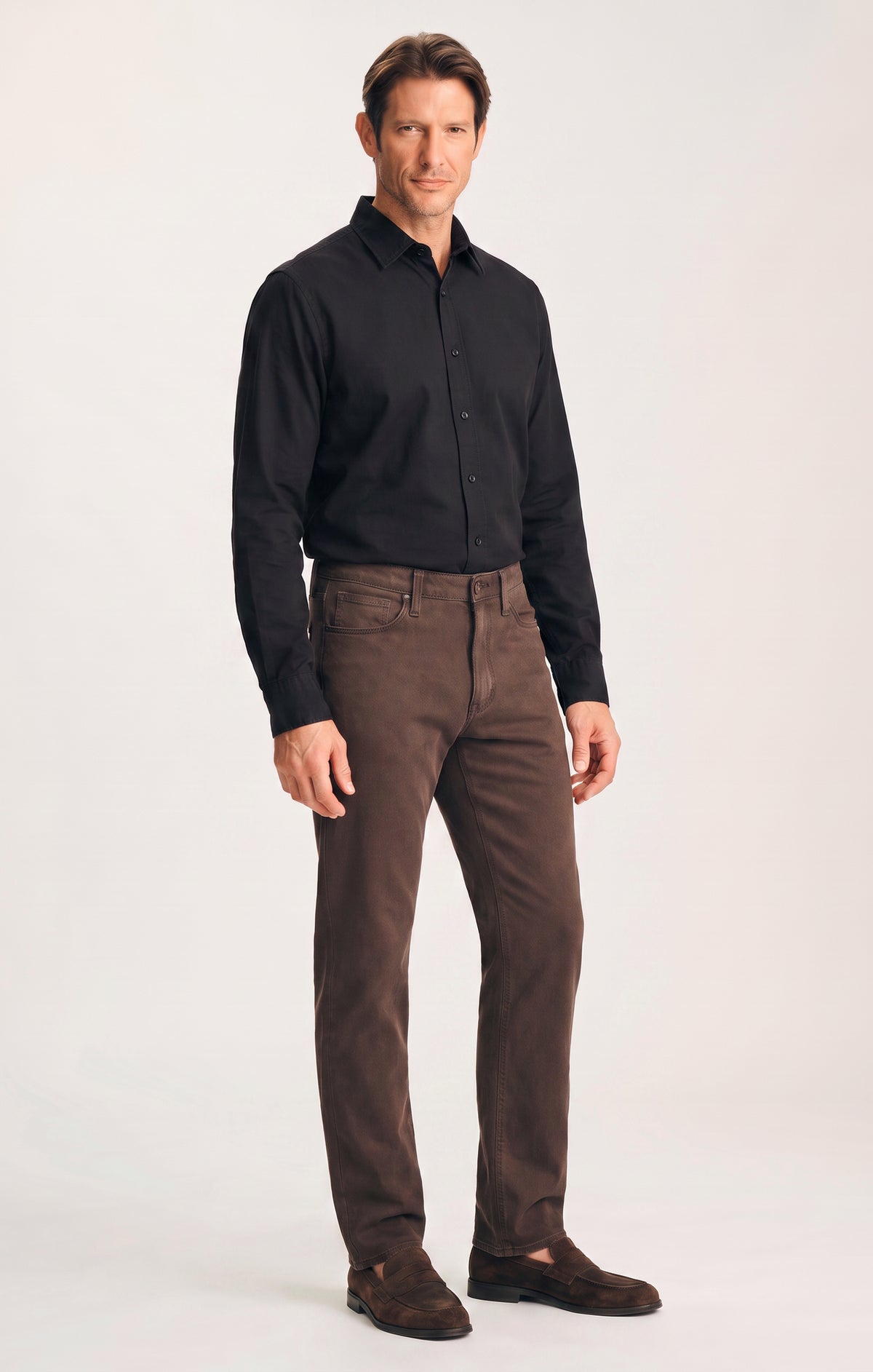 Charisma Relaxed Straight Pants in Chocolate Cloud Luxe