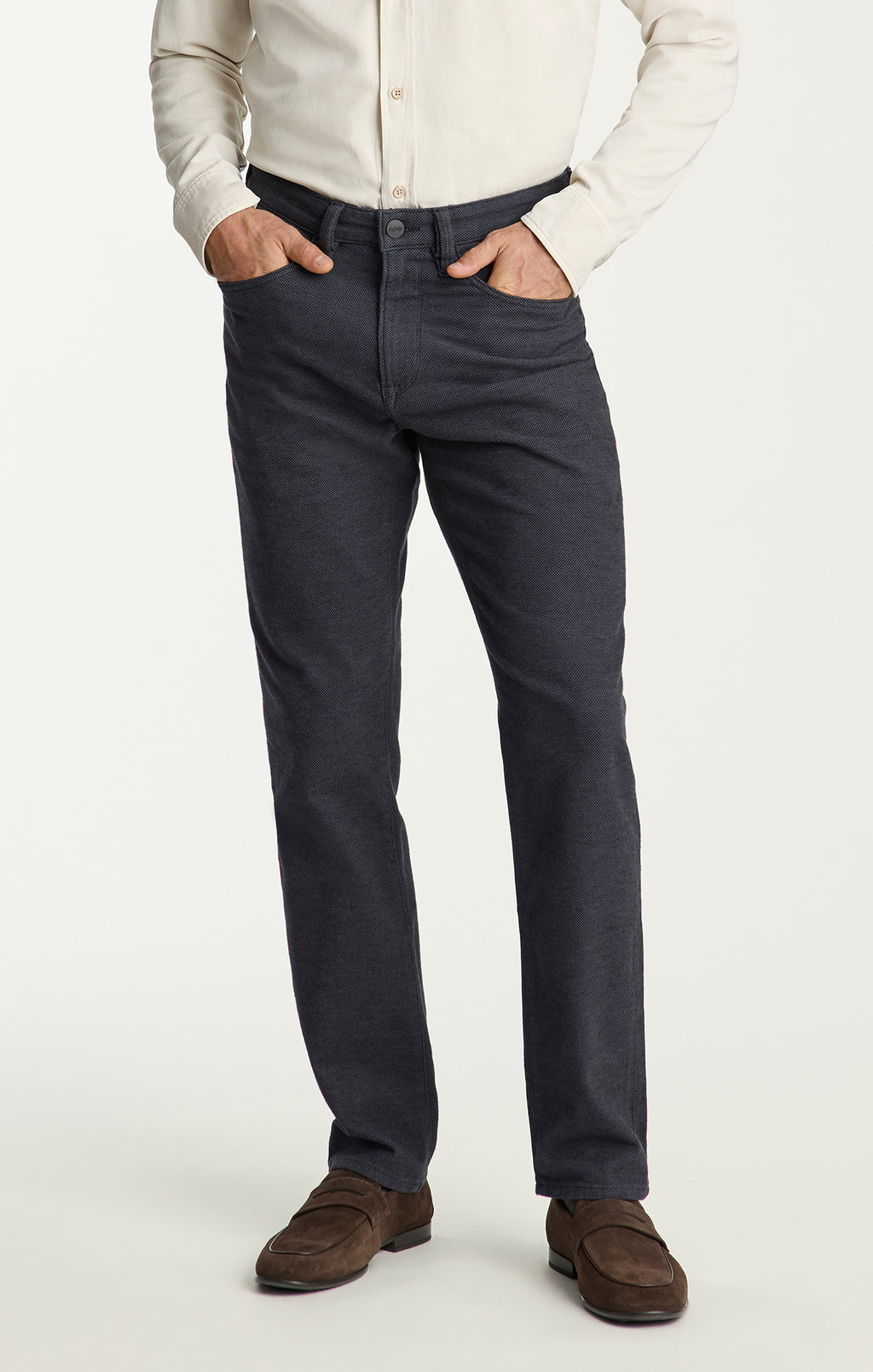 Charisma Relaxed Straight Pants in Navy Nailhead