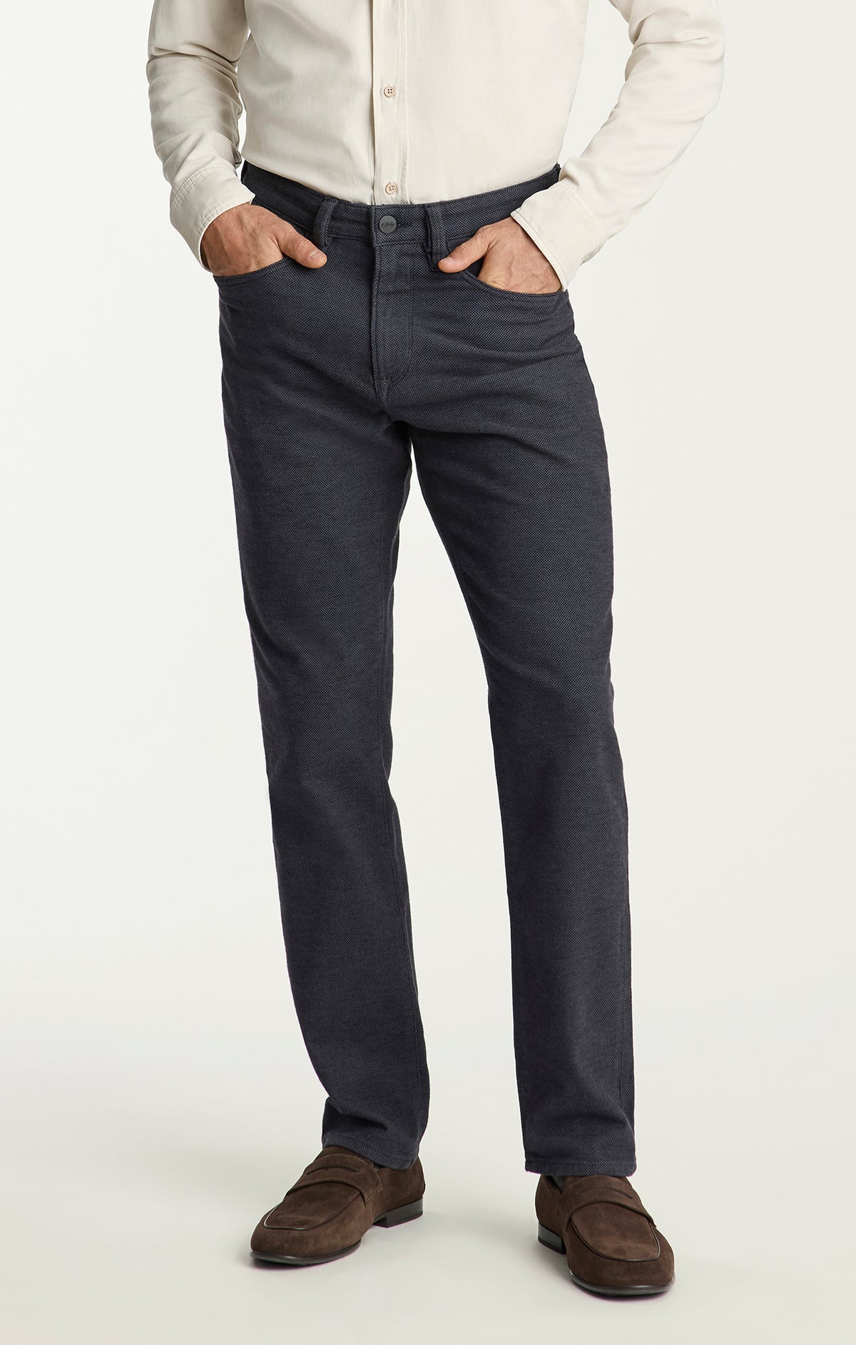Charisma Relaxed Straight Pants in Navy Nailhead