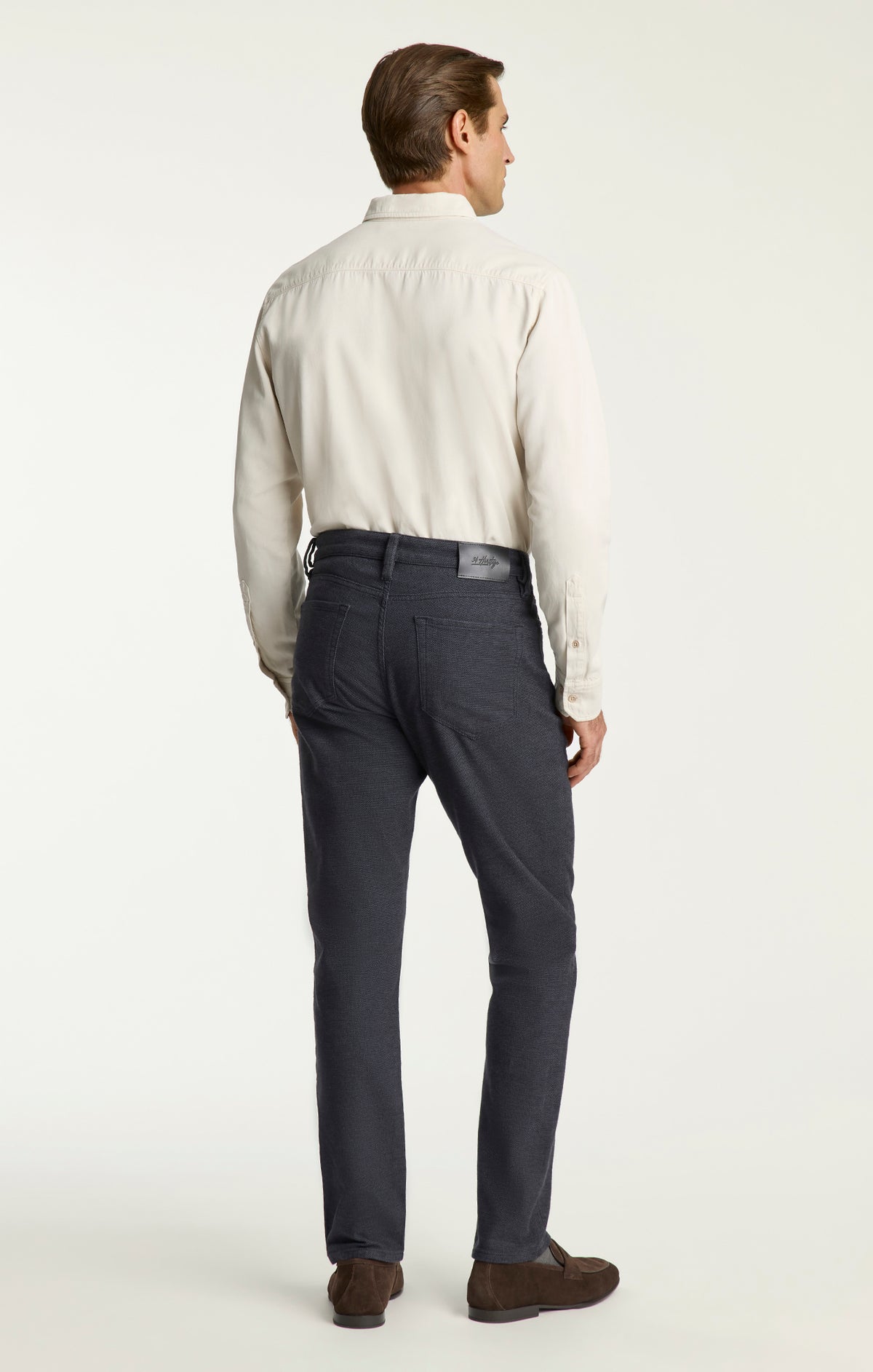 Charisma Relaxed Straight Pants in Navy Nailhead