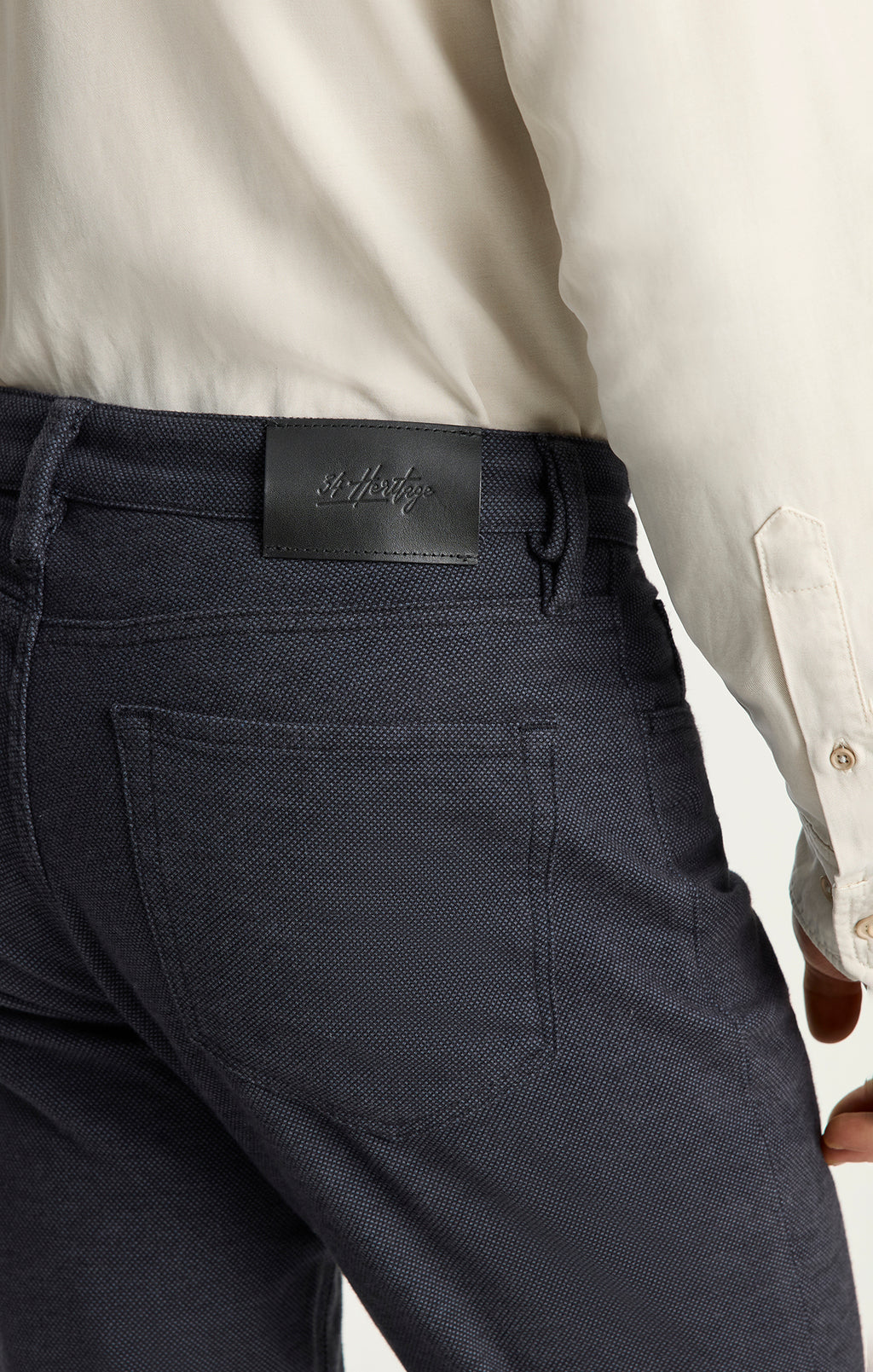 Charisma Relaxed Straight Pants in Navy Nailhead