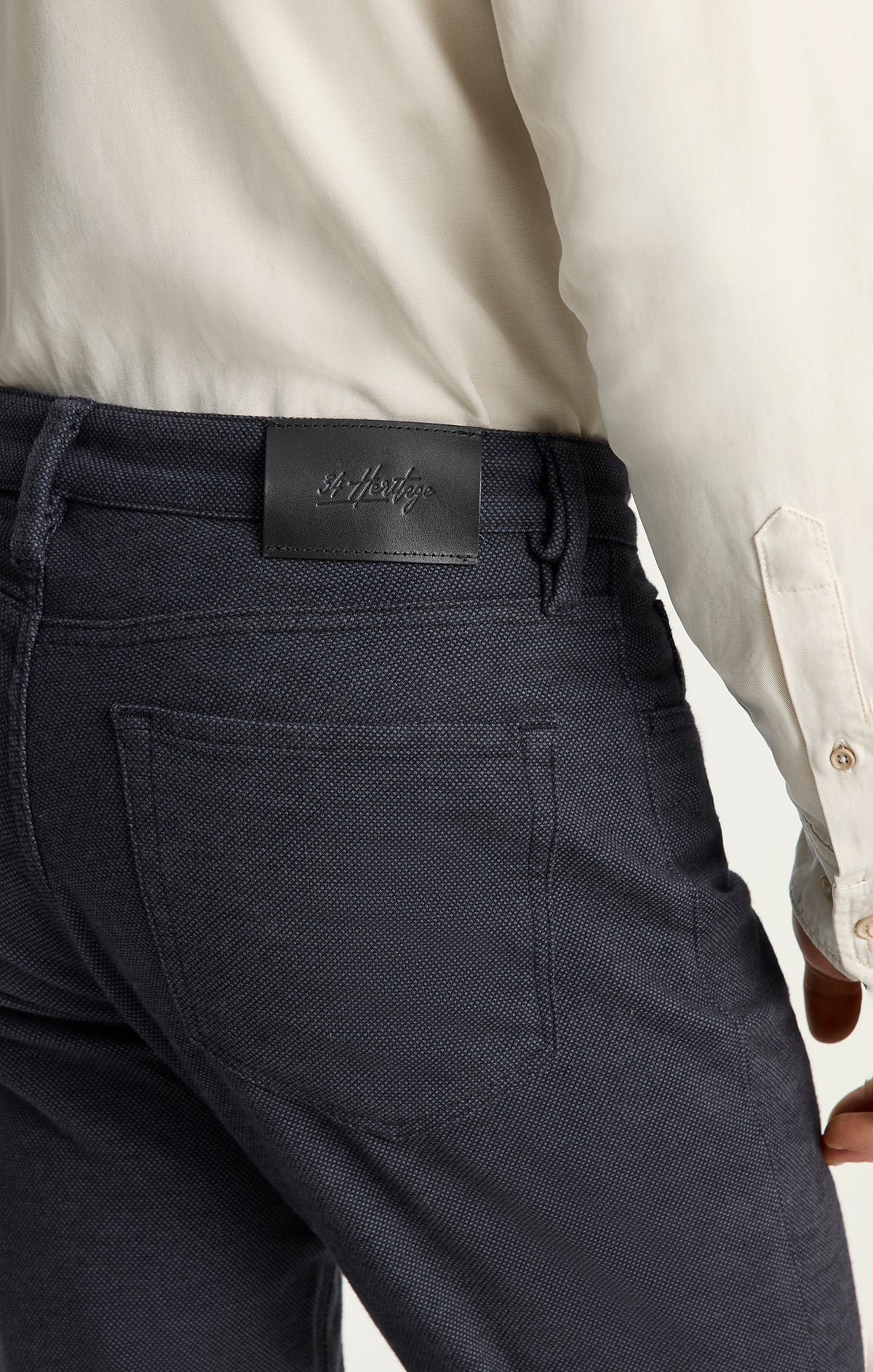 Charisma Relaxed Straight Pants in Navy Nailhead
