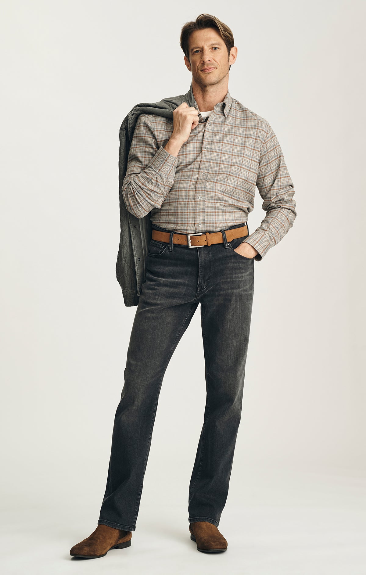 Camino Relaxed Straight Jeans in Smoke Vintage