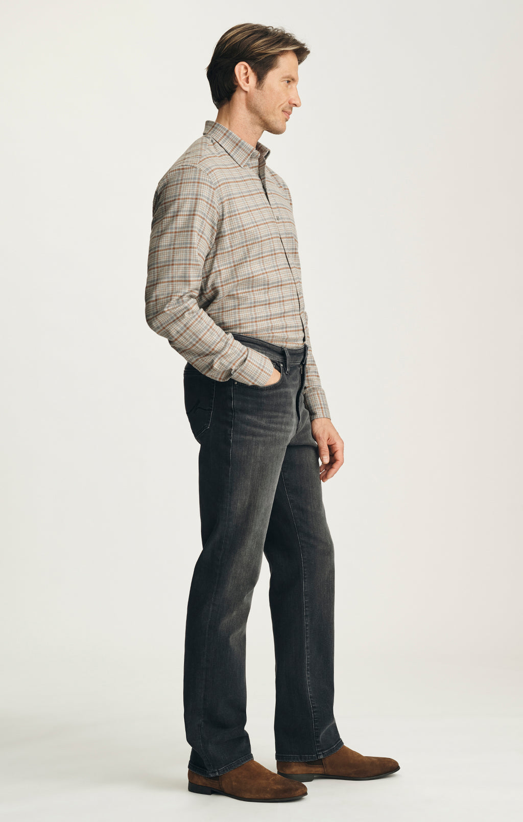 Camino Relaxed Straight Jeans in Smoke Vintage