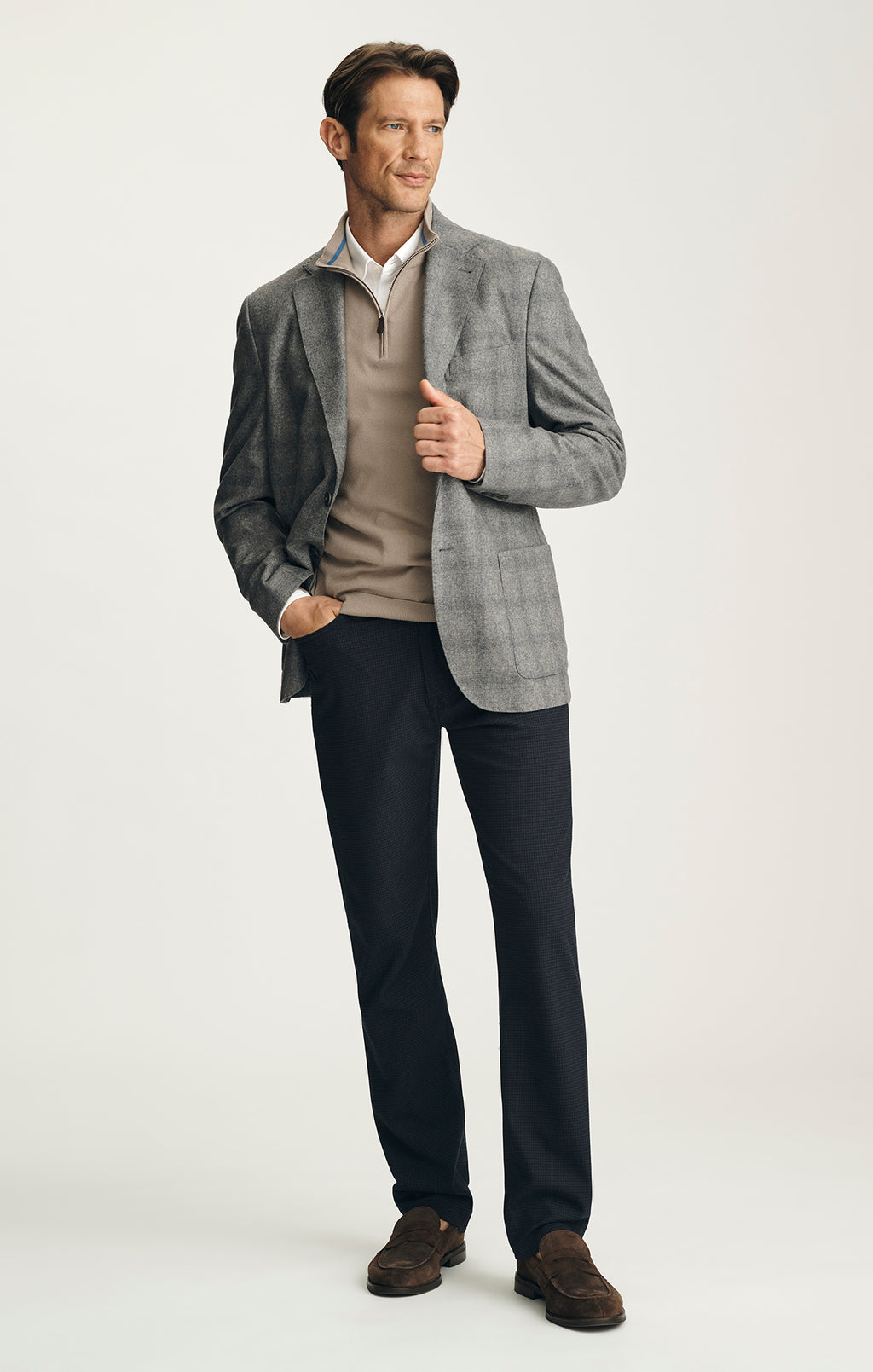 Courage Straight Leg Pants in Dark Navy Supreme Plaid