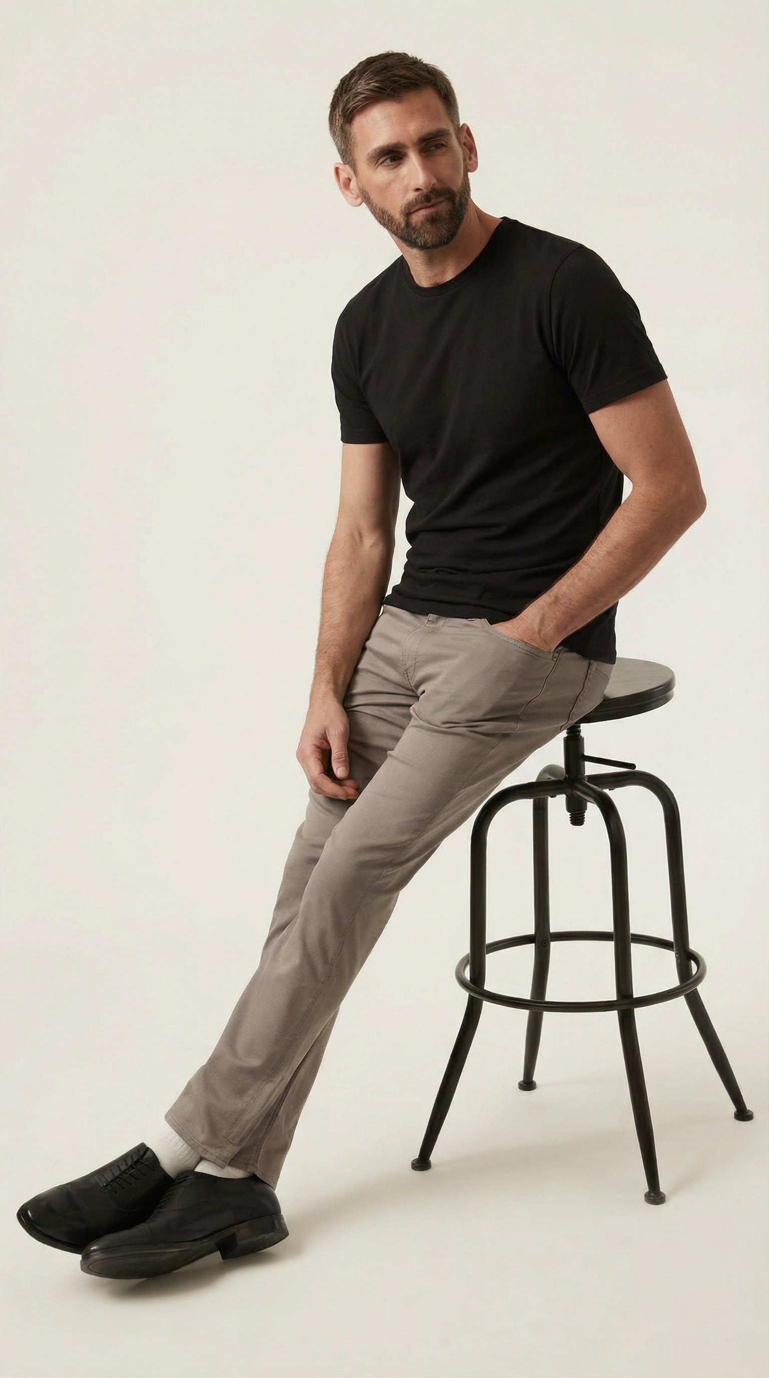 34 Heritage Men's Courage Straight Leg Pants in Taupe Coolmax