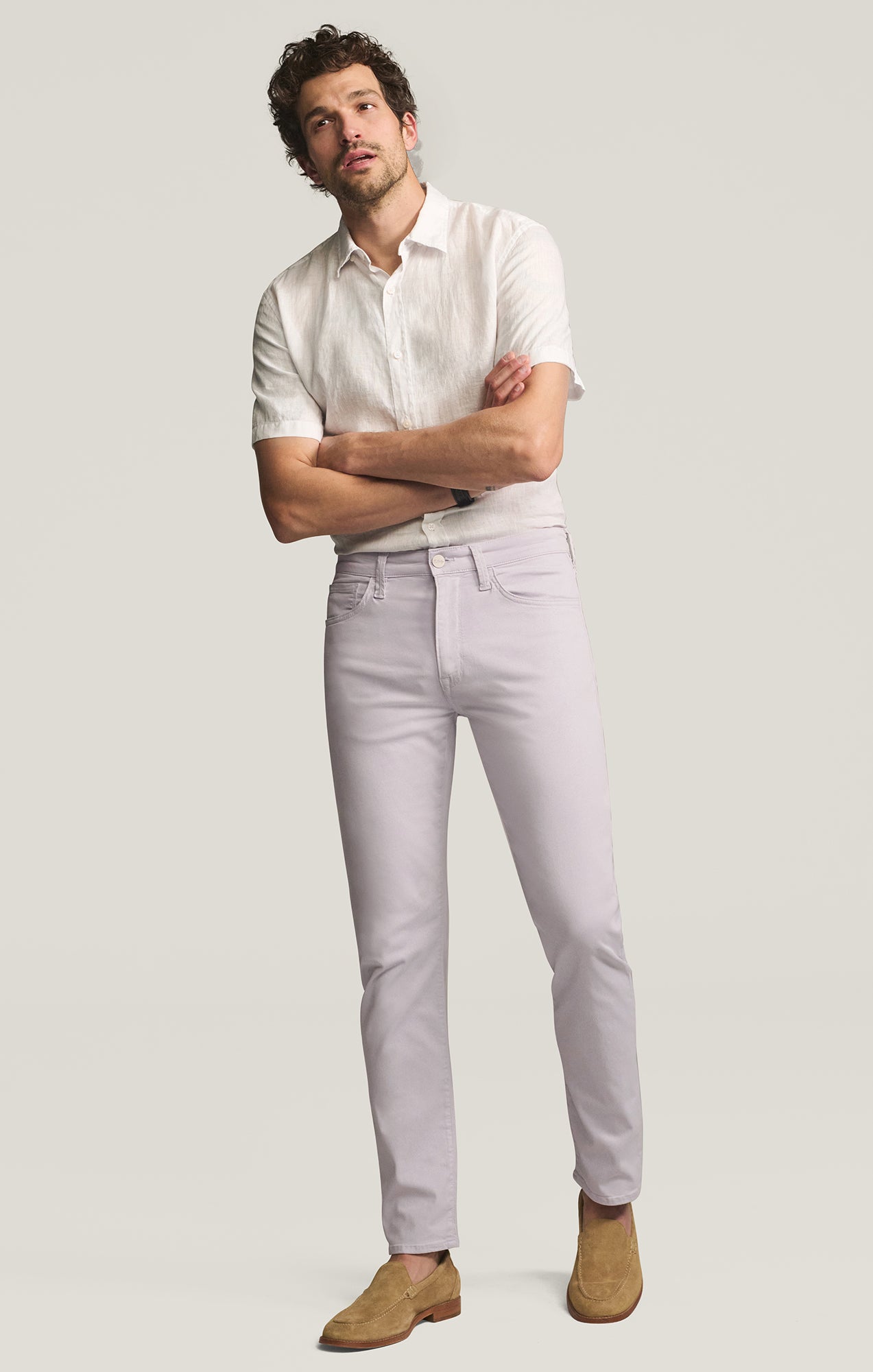 Courage Straight Leg Pants in Lilac Twill