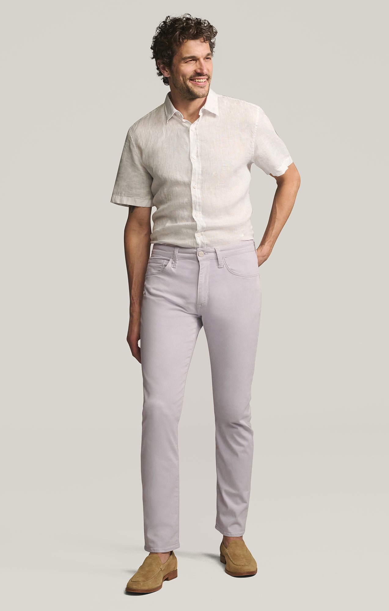 Courage Straight Leg Pants in Lilac Twill