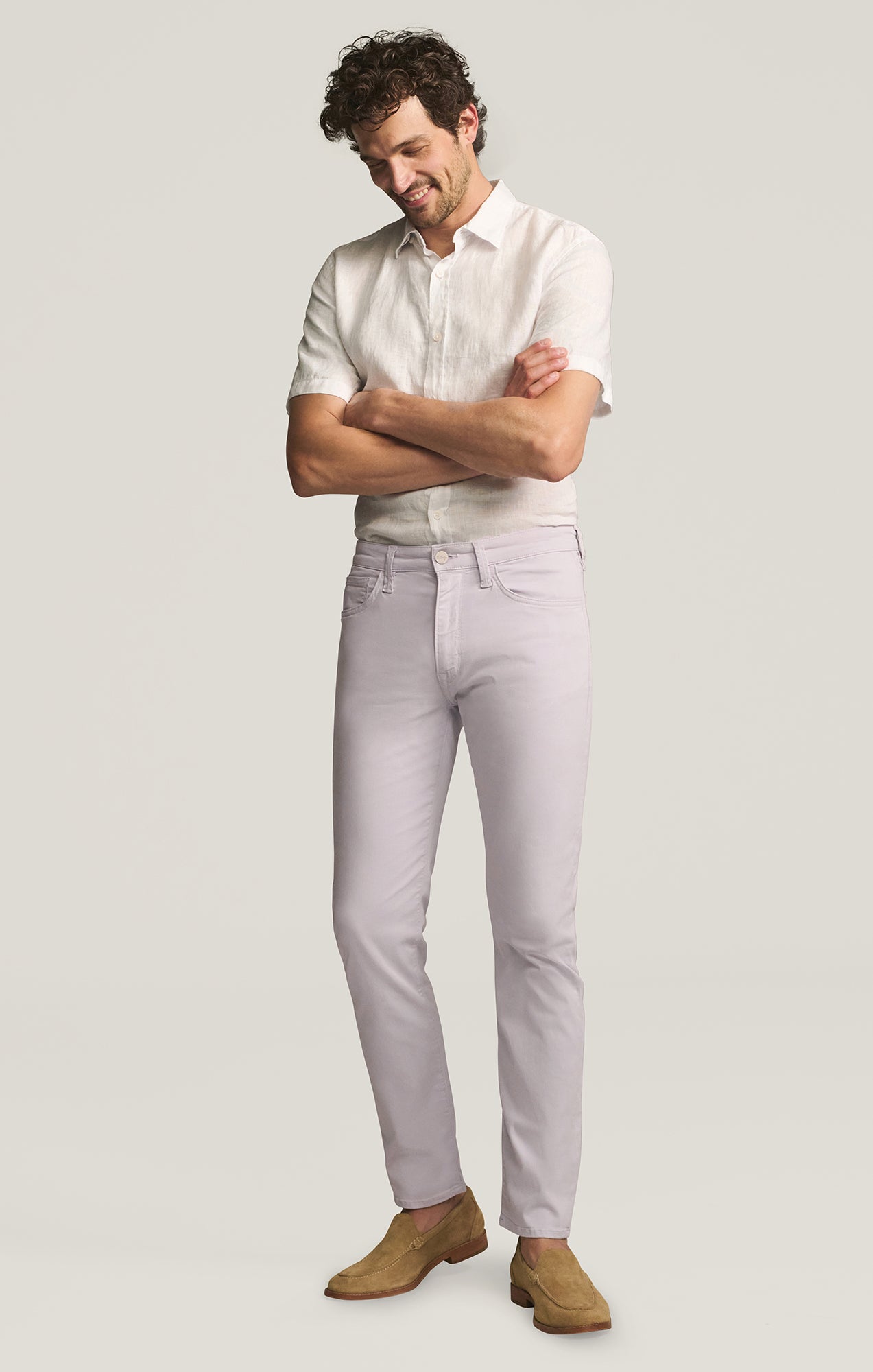 Courage Straight Leg Pants in Lilac Twill