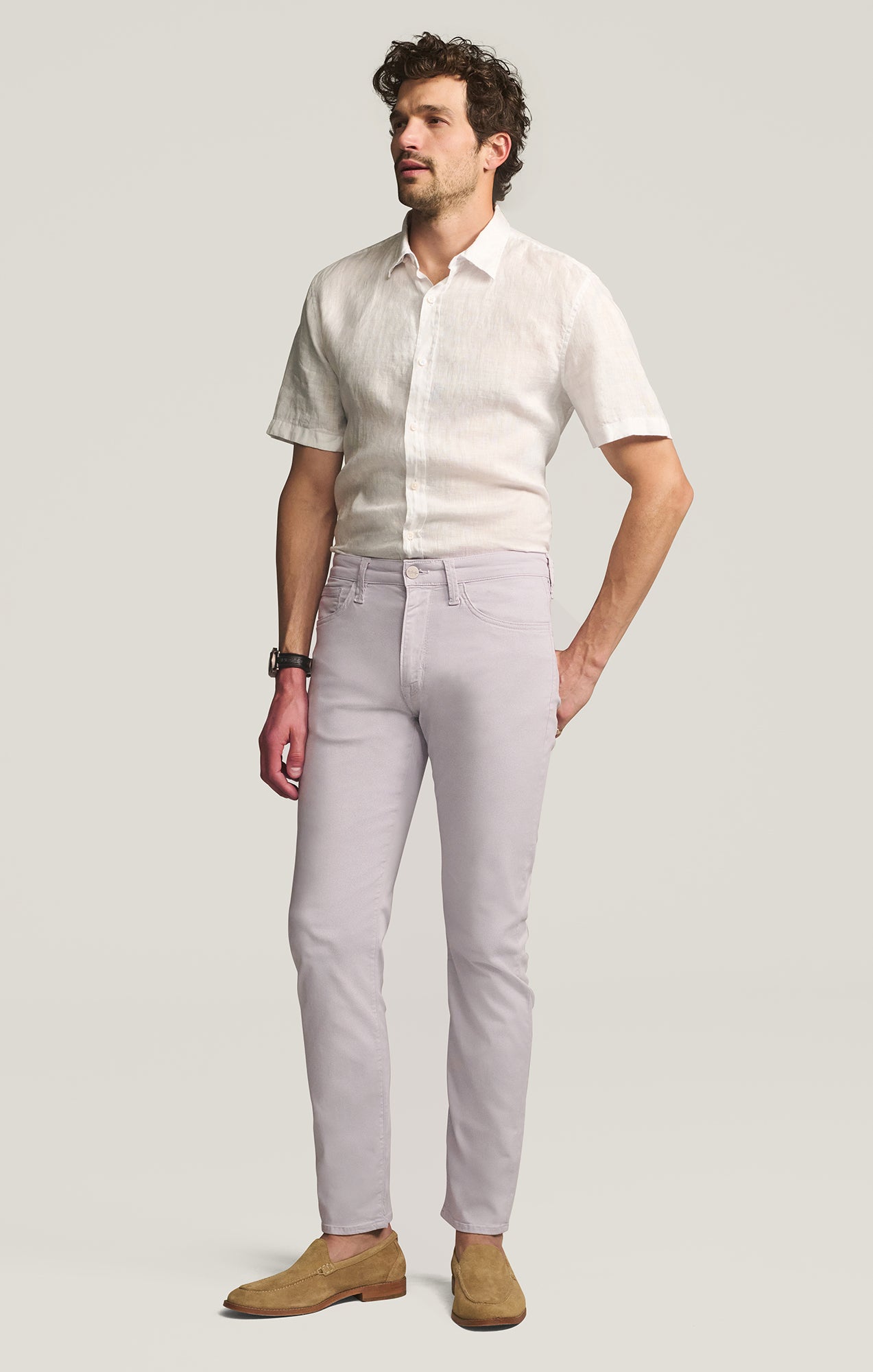 Courage Straight Leg Pants in Lilac Twill