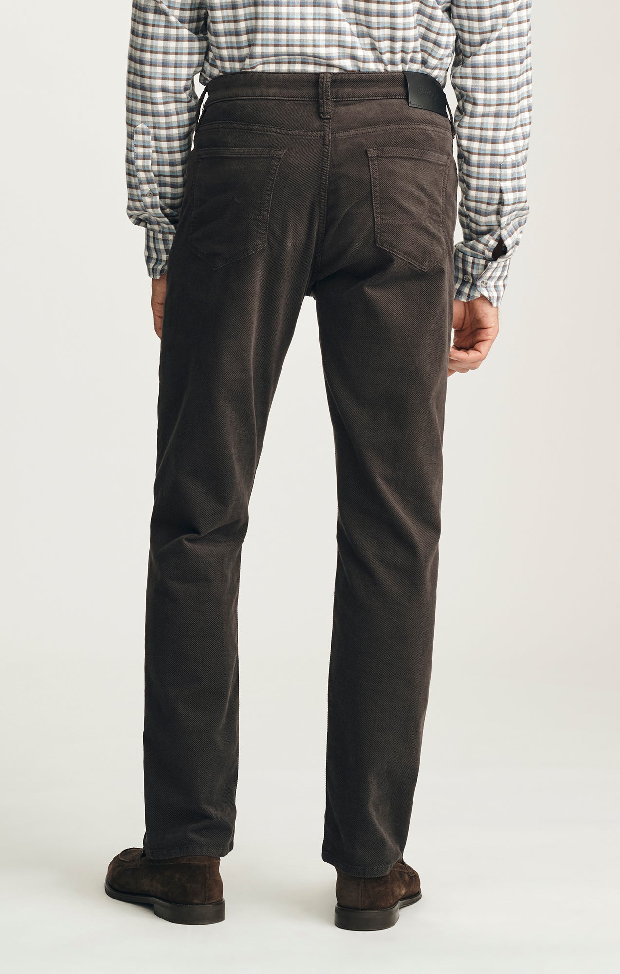 Courage Straight Leg Pants in Brown Diagonal Luxe