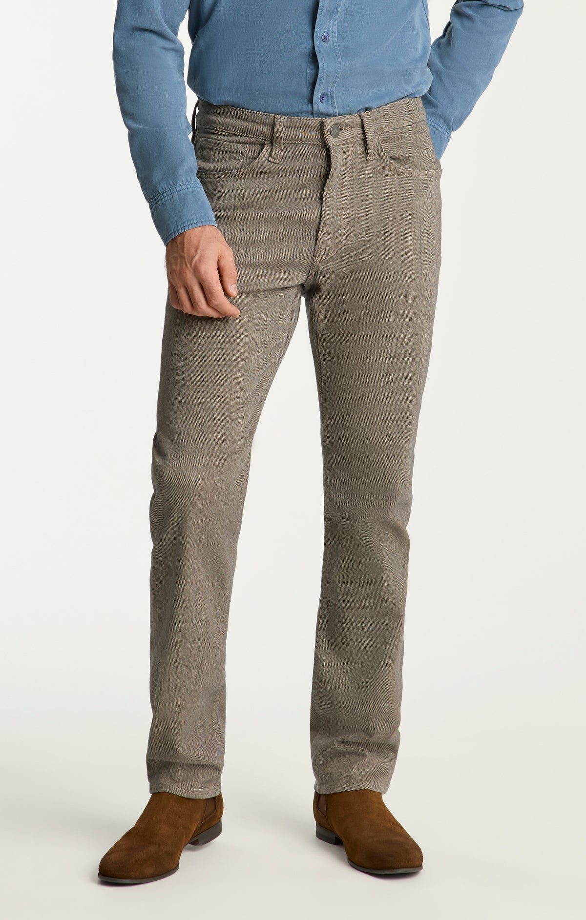 Courage Straight Leg Pants in Almond Diagonal