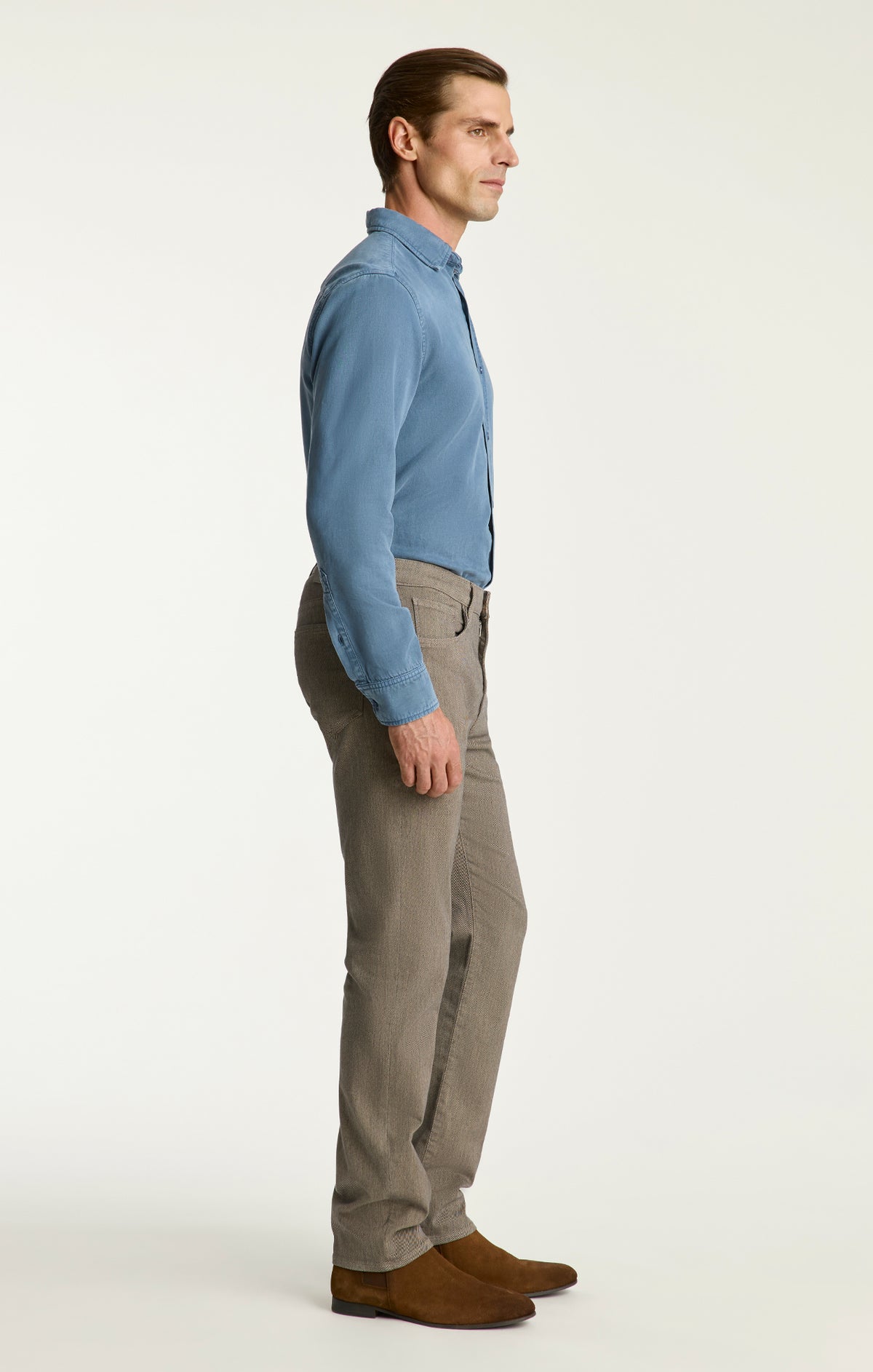 Courage Straight Leg Pants in Almond Diagonal