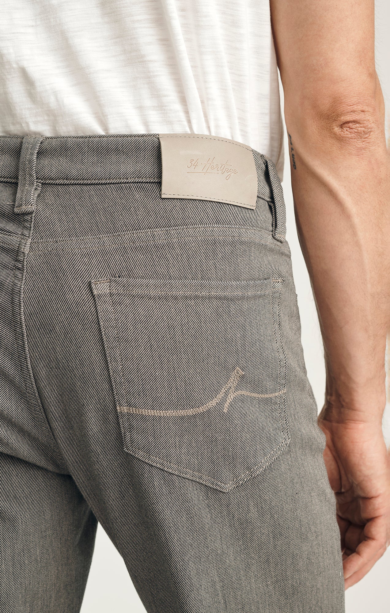 Courage Straight Leg Pants in Stone Diagonal