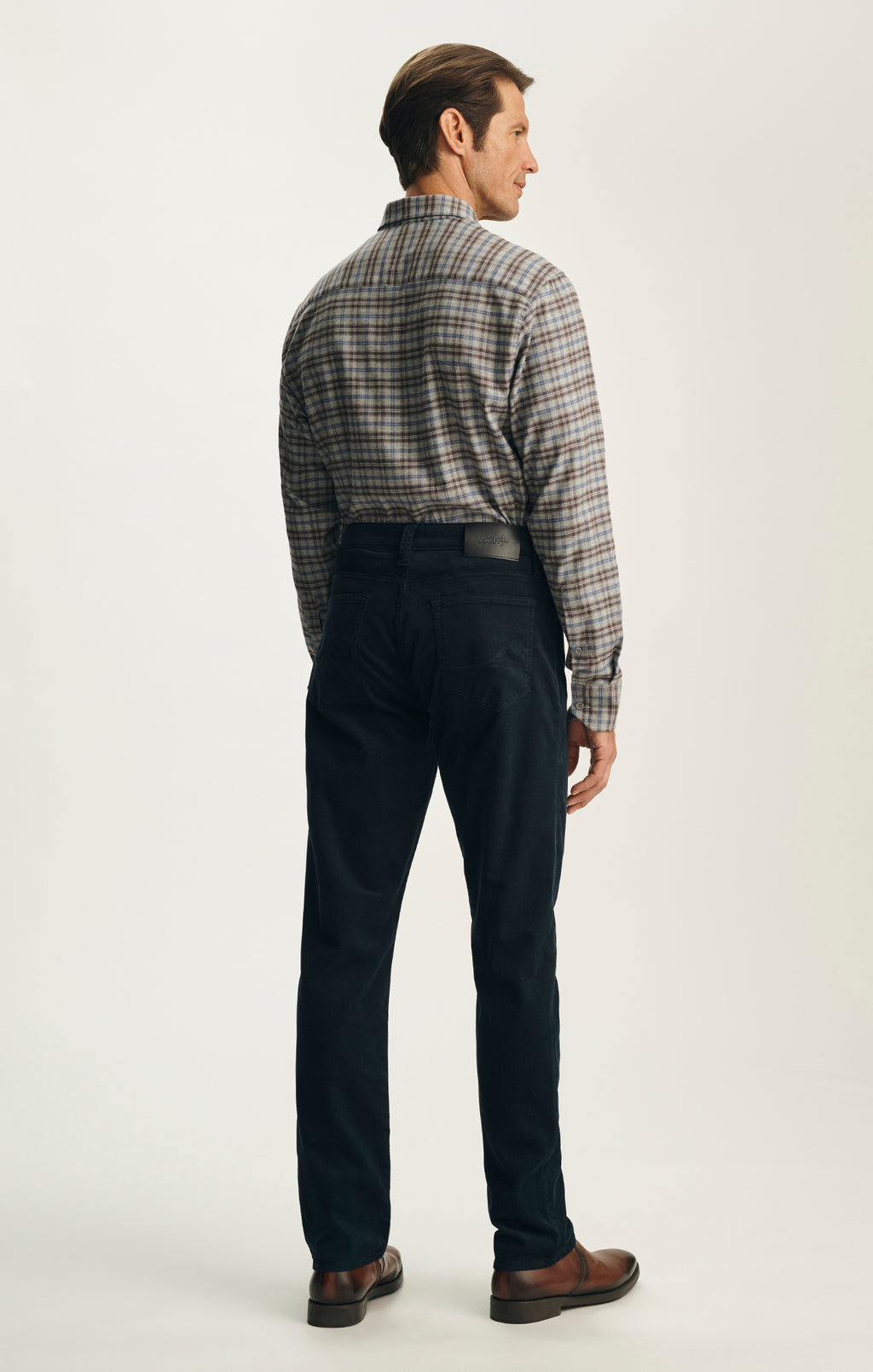 Courage Straight Leg Pants in Midnight Diagonal Luxe