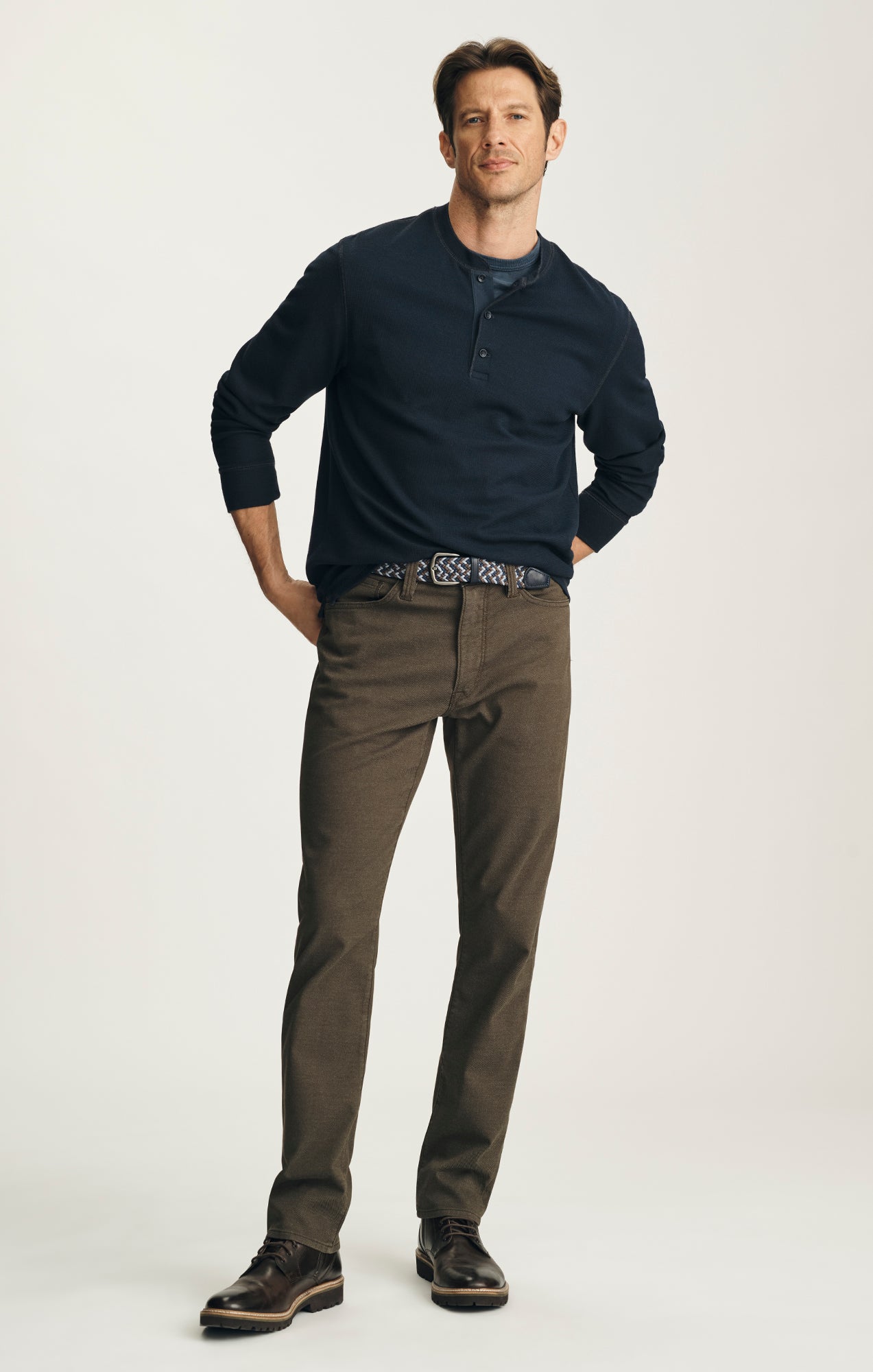 34 Heritage Men's Courage Straight Leg Pants in Cactus Coolmax