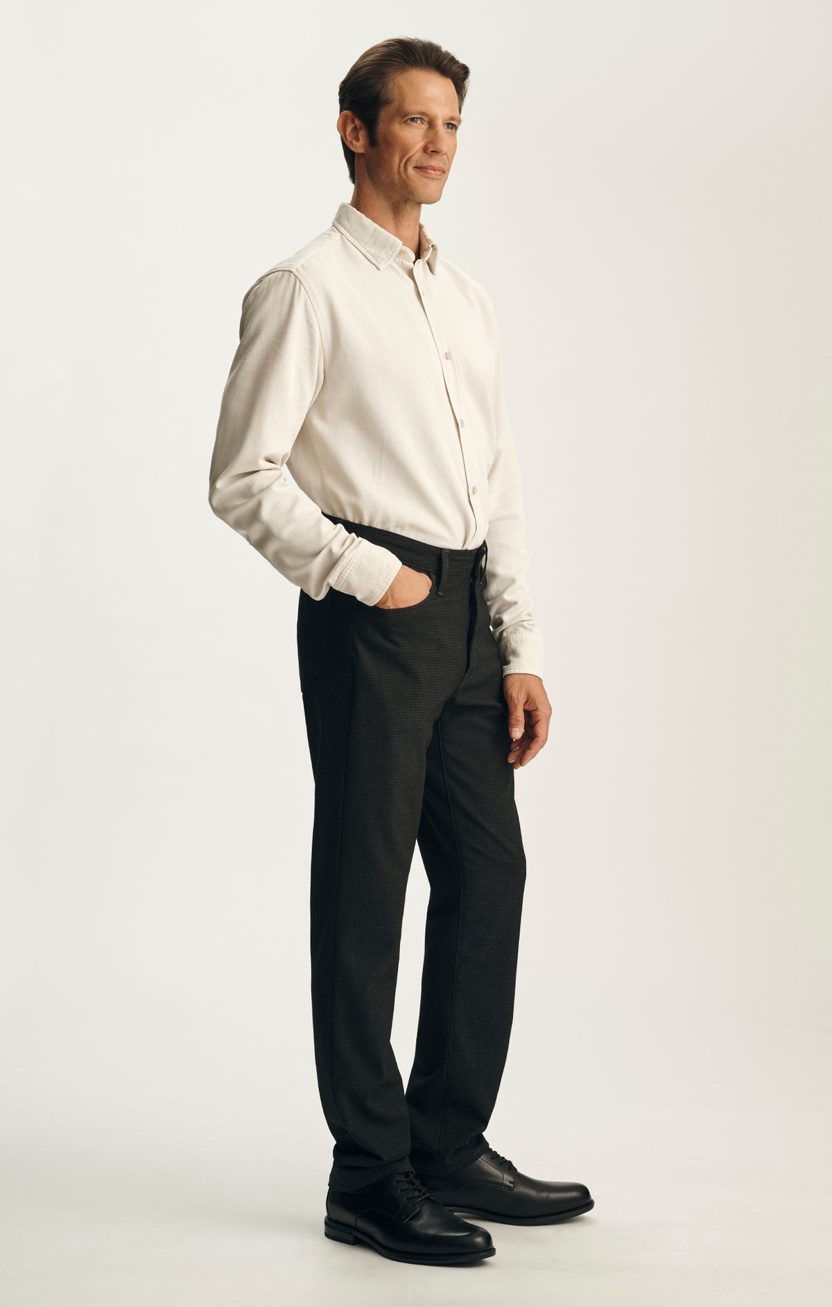Courage Straight Leg Pants in Charcoal Supreme Plaid