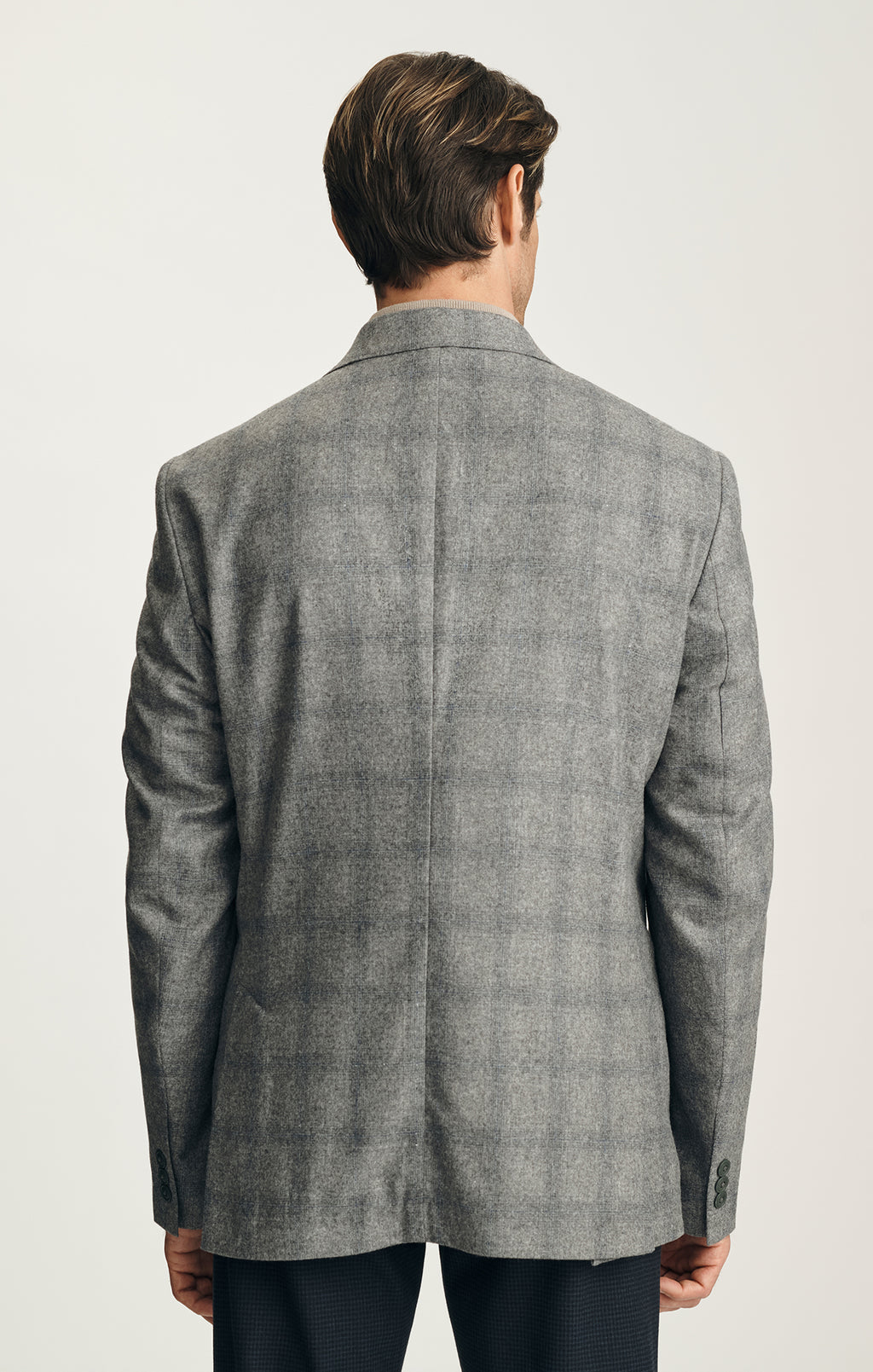 Matteo Checked Blazer in Grey Melange
