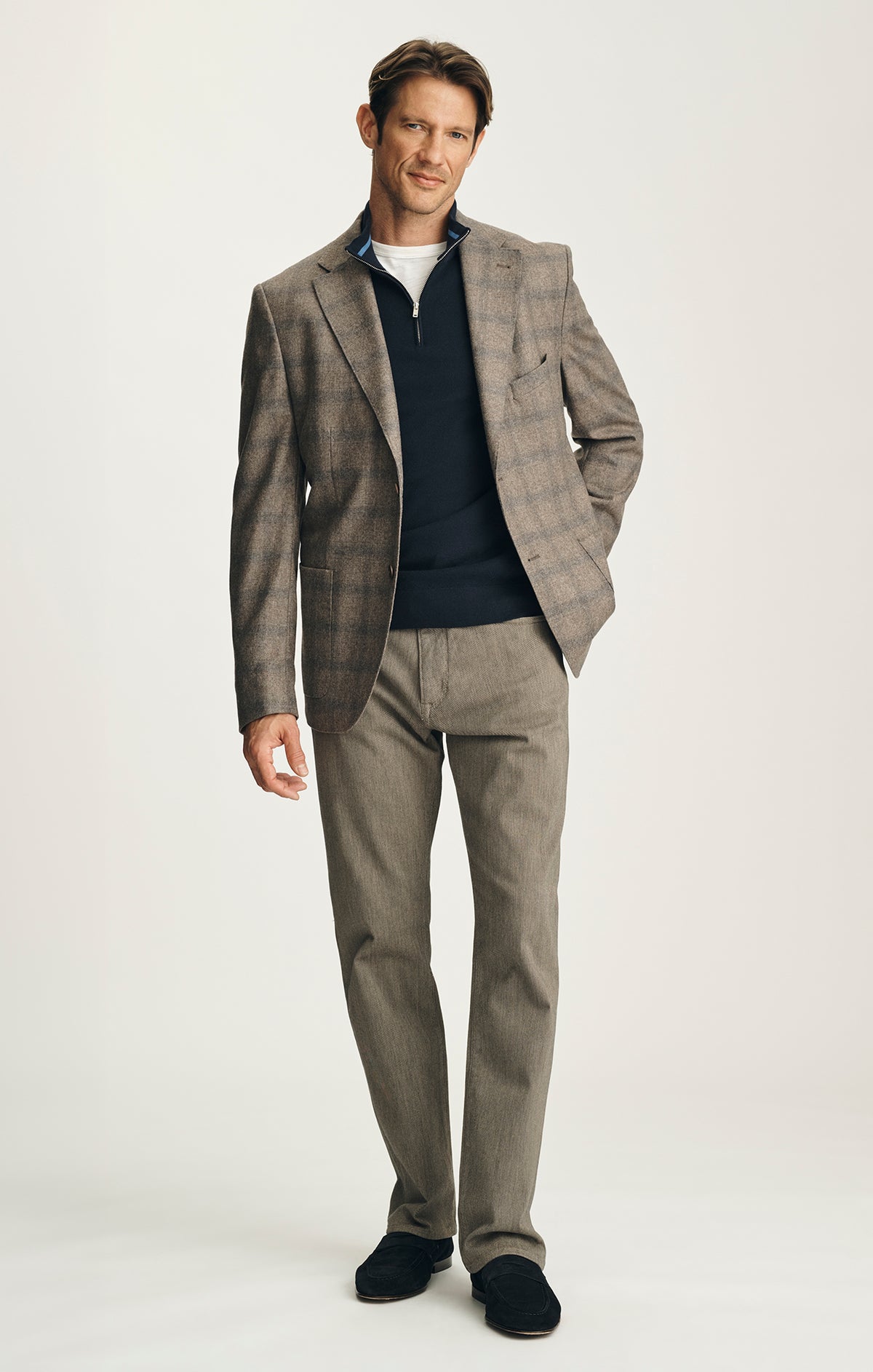 Matteo Checked Blazer in Light Brown