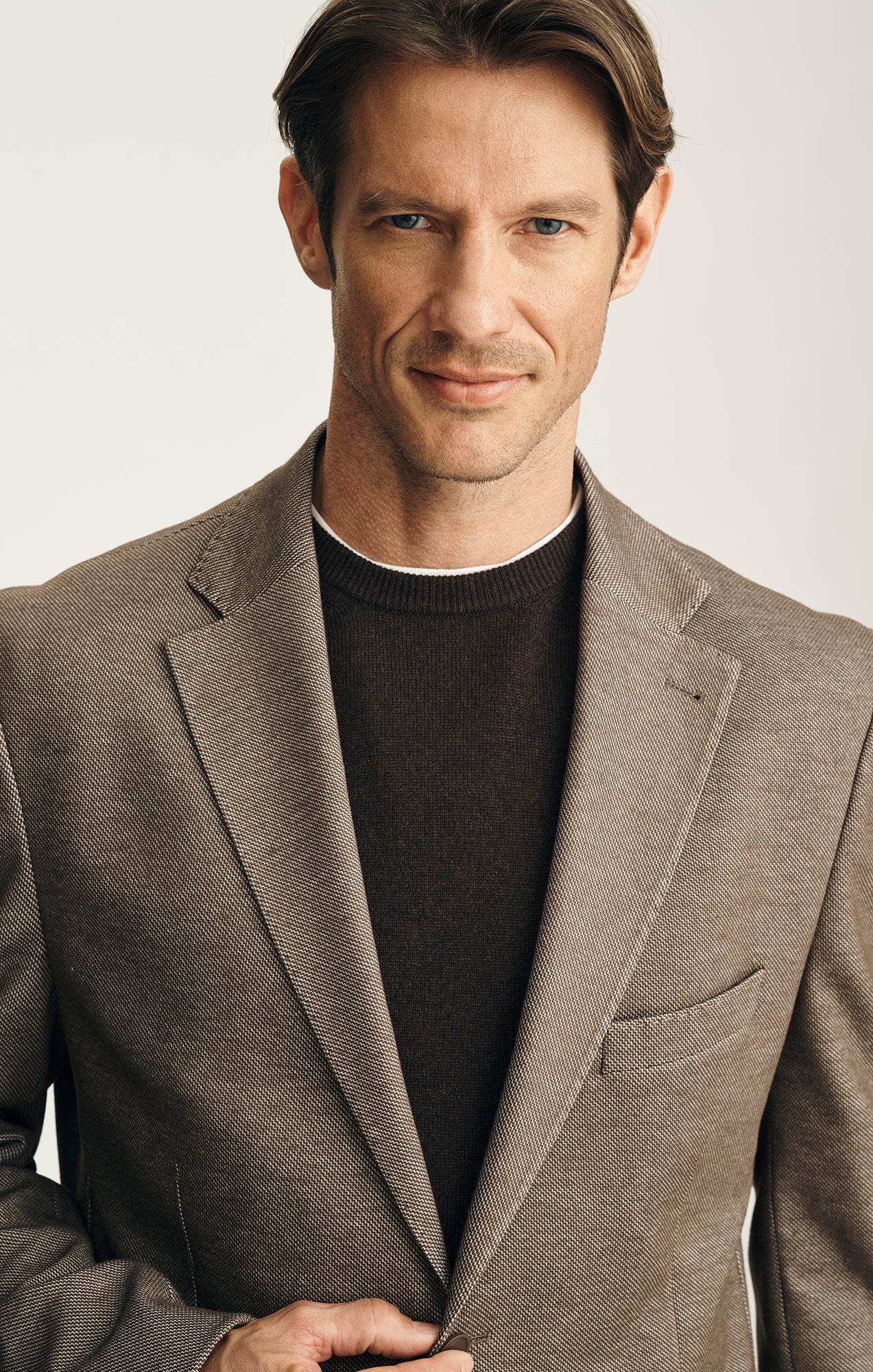 Matteo Honeycomb Blazer in Brown